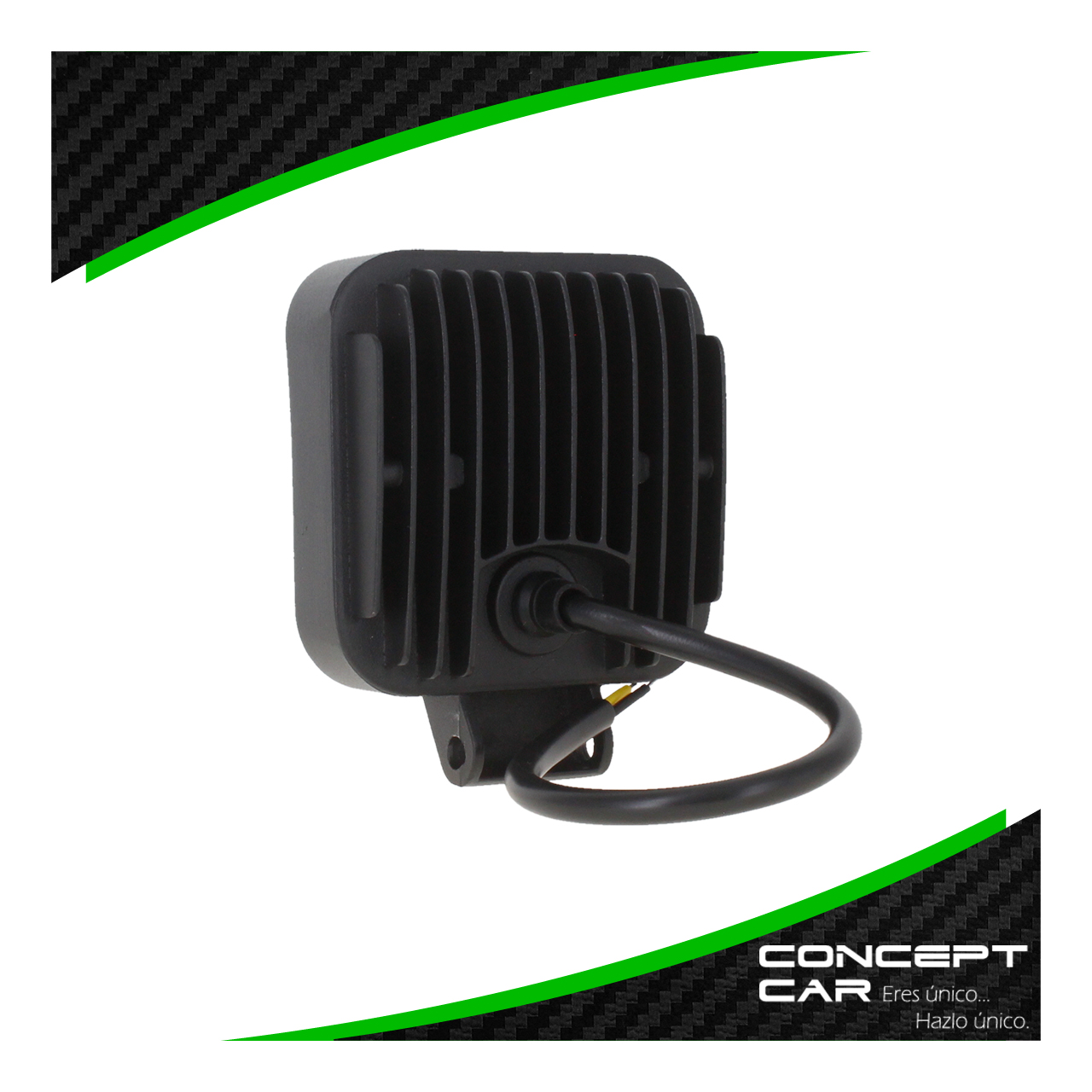 Par Faro Cuadrado Auxiliar 5 Led Fija Estrobo Colores 12-24v