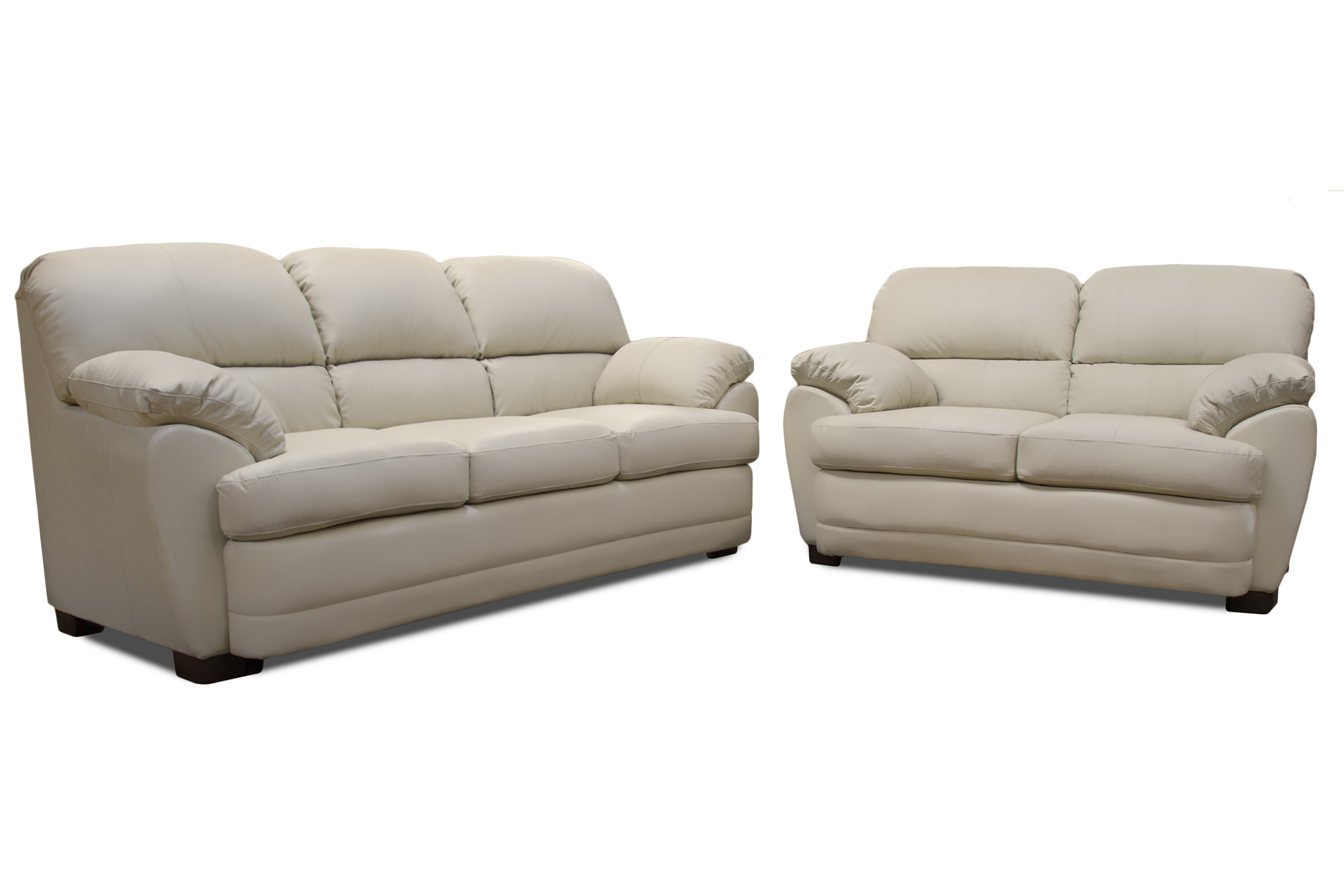 Sala de Piel Genuina Sofa Y Love Seat Florencia Color Marfil - ConfortoPiel