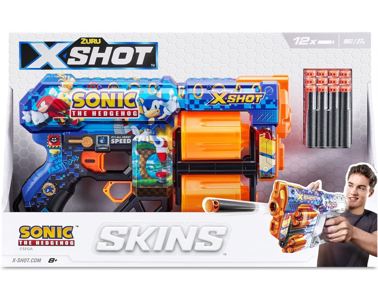 X-Shot Sonic Skins lanzador 12 dardos