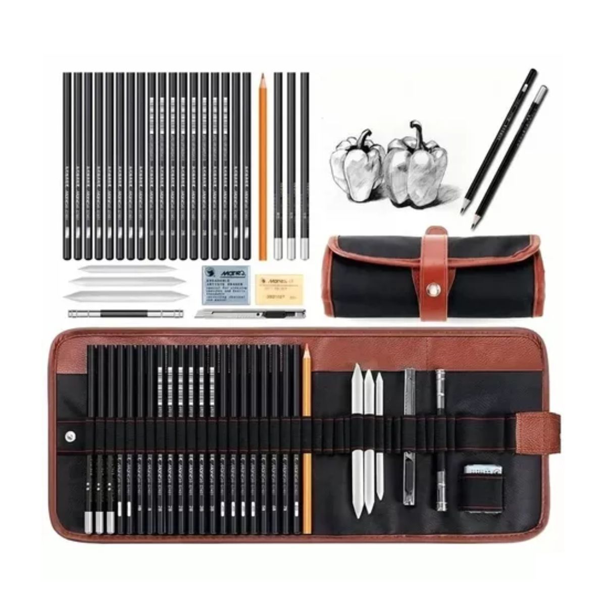 Set de arte y Dibujo Esbozando Bosquejo 30 Piezas 