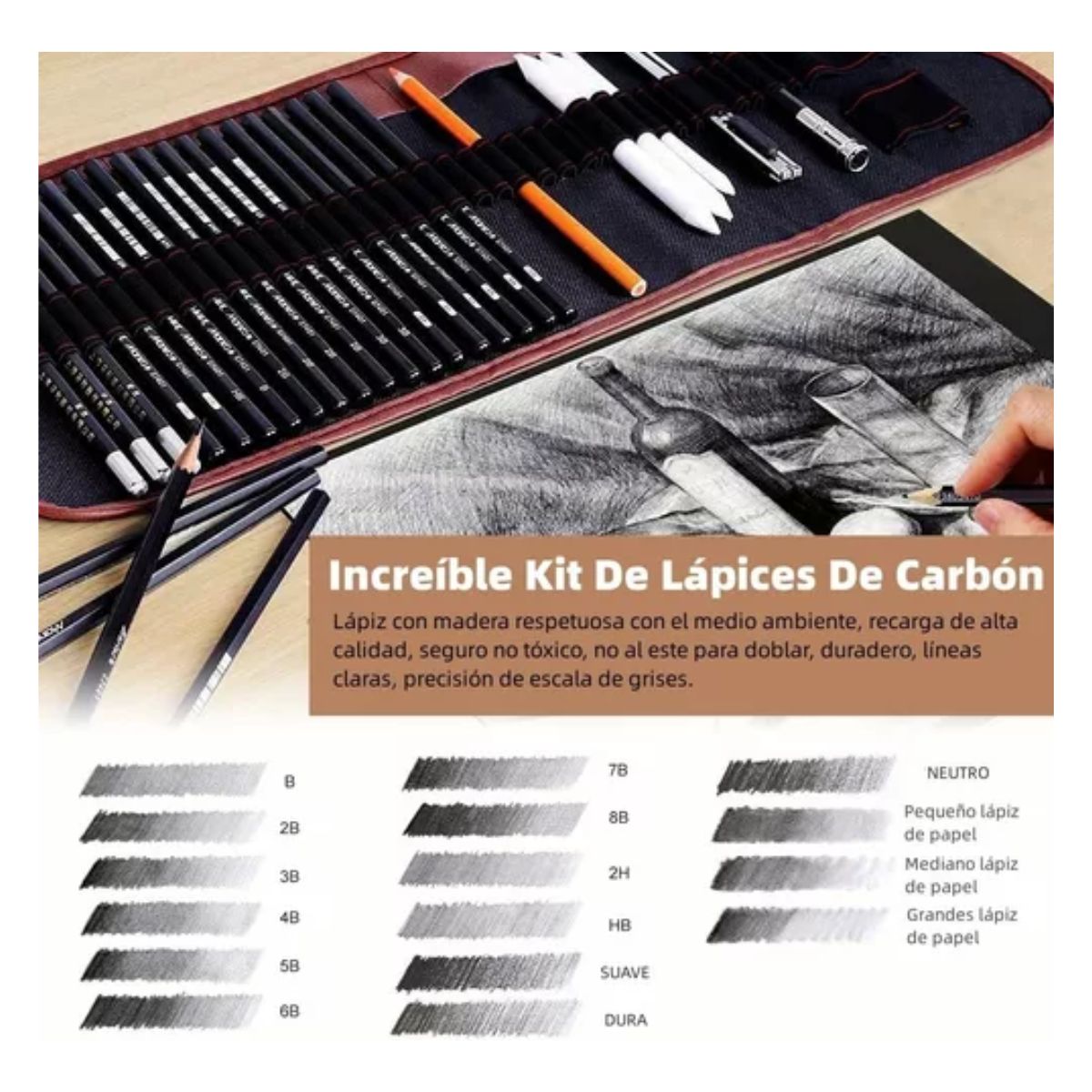 Set de arte y Dibujo Esbozando Bosquejo 30 Piezas 