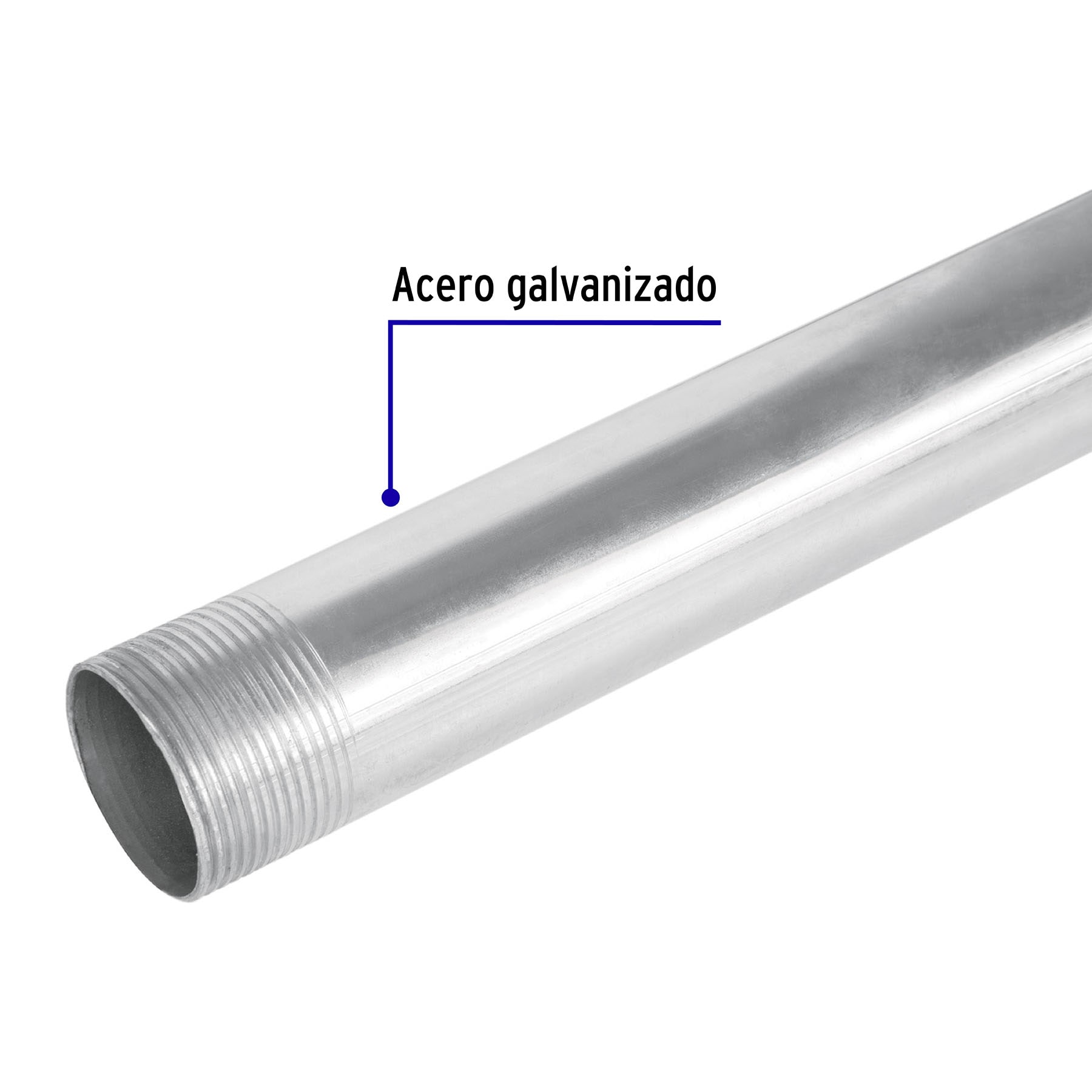 TUBO CONDUIT GALVANIZADO PARA MUFA, 1-1/4", 1.5 M VOLTECK 47389