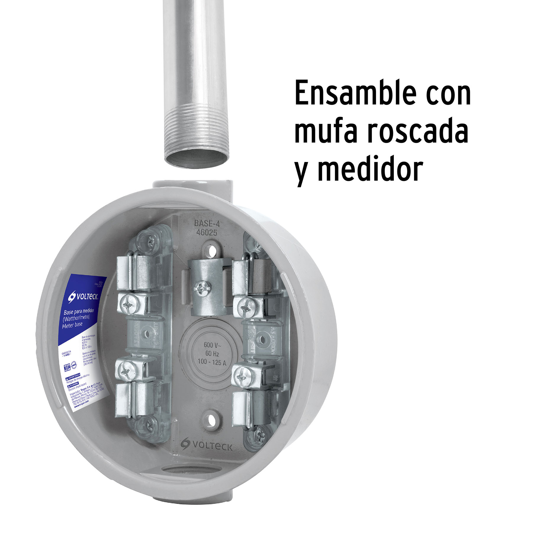 TUBO CONDUIT GALVANIZADO PARA MUFA, 1-1/4", 1.5 M VOLTECK 47389