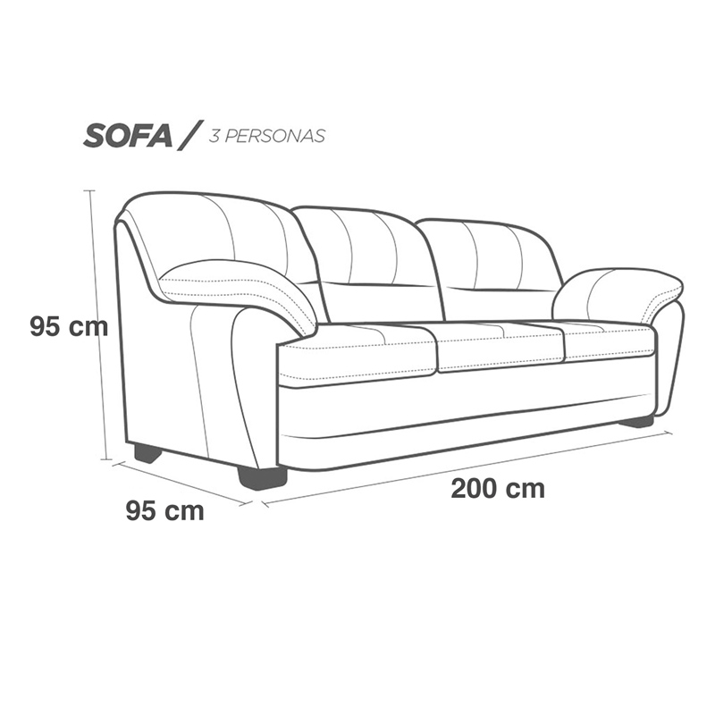 Sofa de Piel Genuina Florencia Color Marfil - Confortopiel