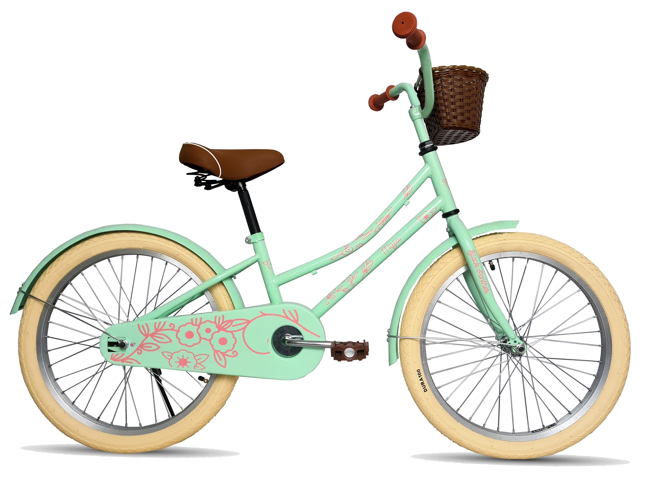 Bicicleta Black Panther Maja Rodada 20 Con Canasta Verde