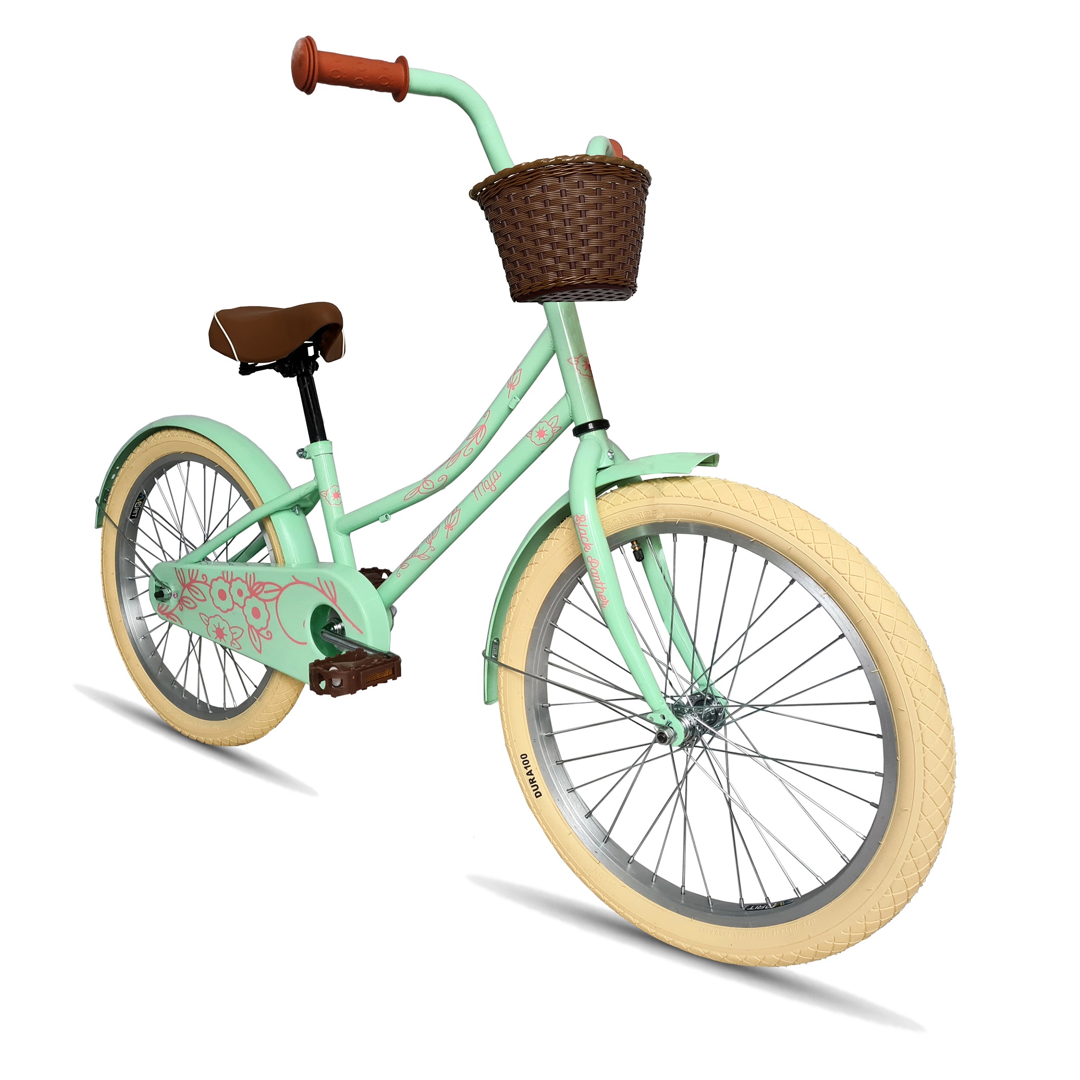 Bicicleta Black Panther Maja Rodada 20 Con Canasta Verde