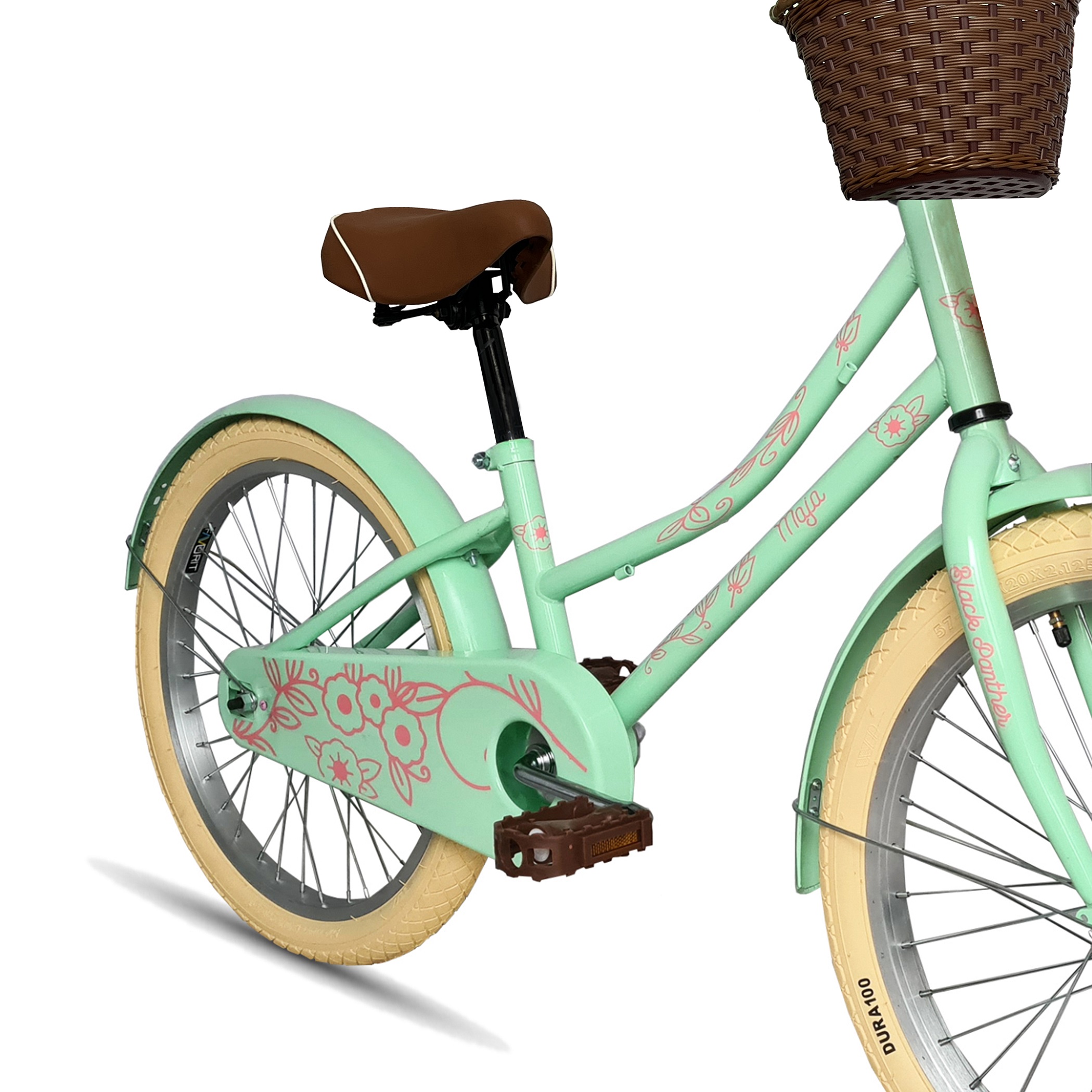 Bicicleta Black Panther Maja Rodada 20 Con Canasta Verde