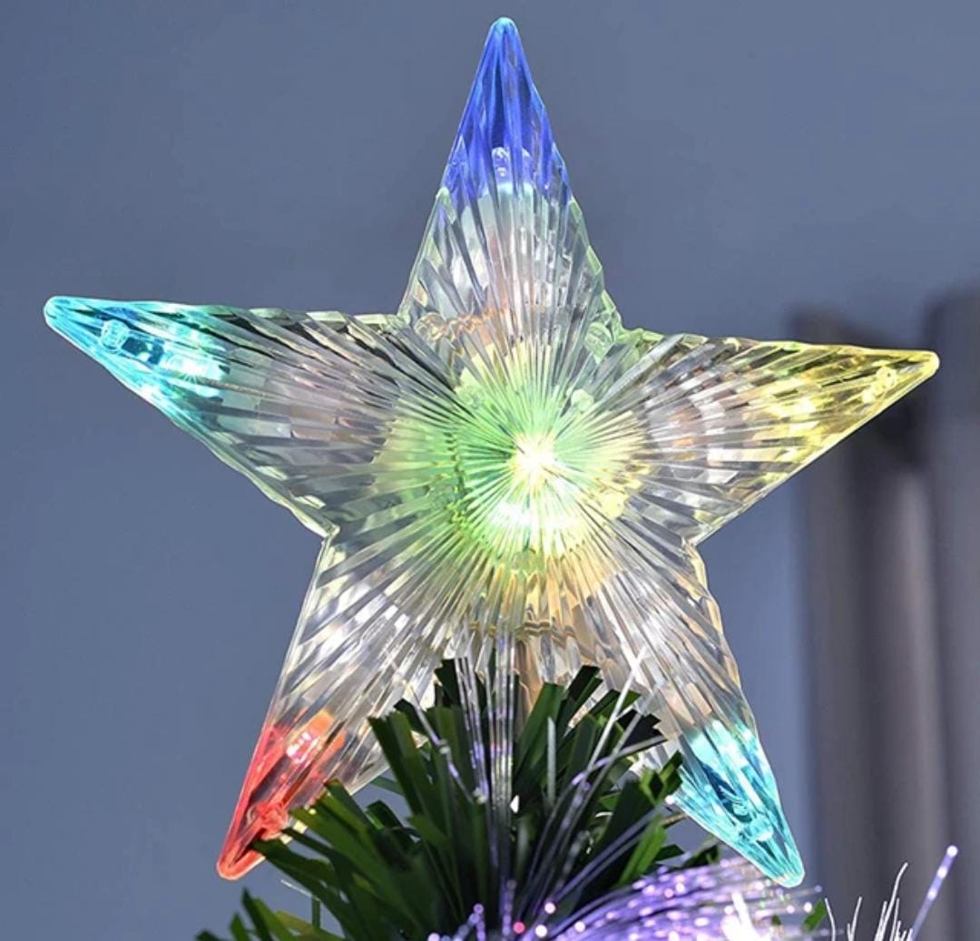 Arbol Navidad Fibra Optica Estrella LED Integrada 1.80 M