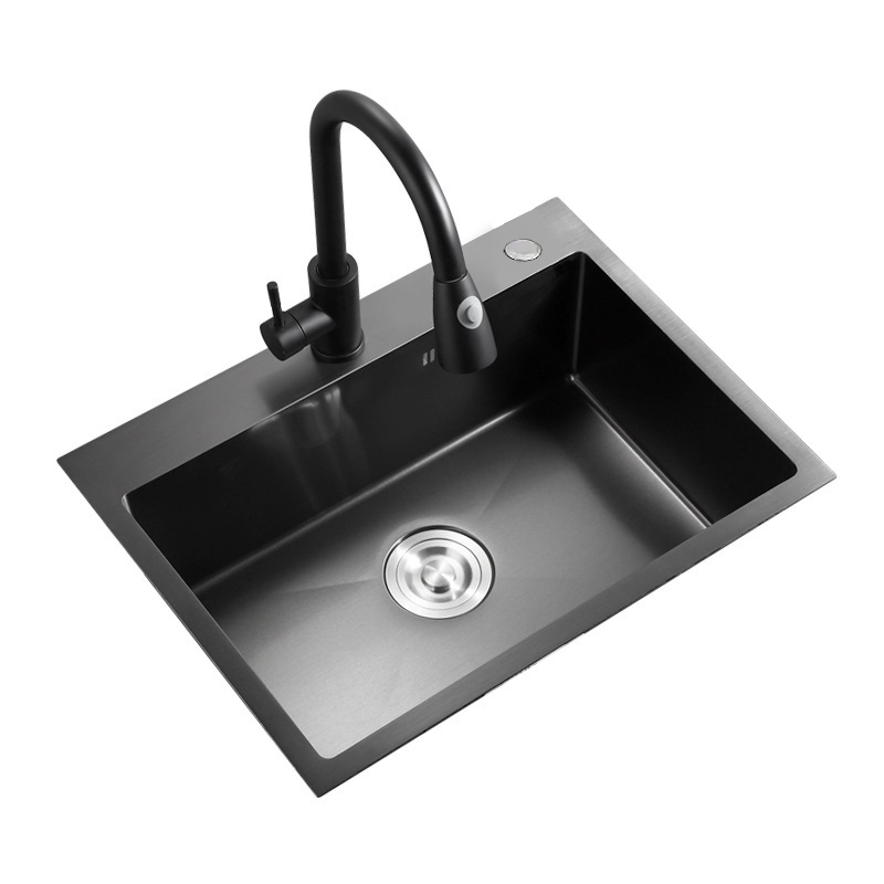 MBF025N LLAVE MONOMANDO NEGRO DE COCINA REGADERA EXTRAIBLE, Esatto