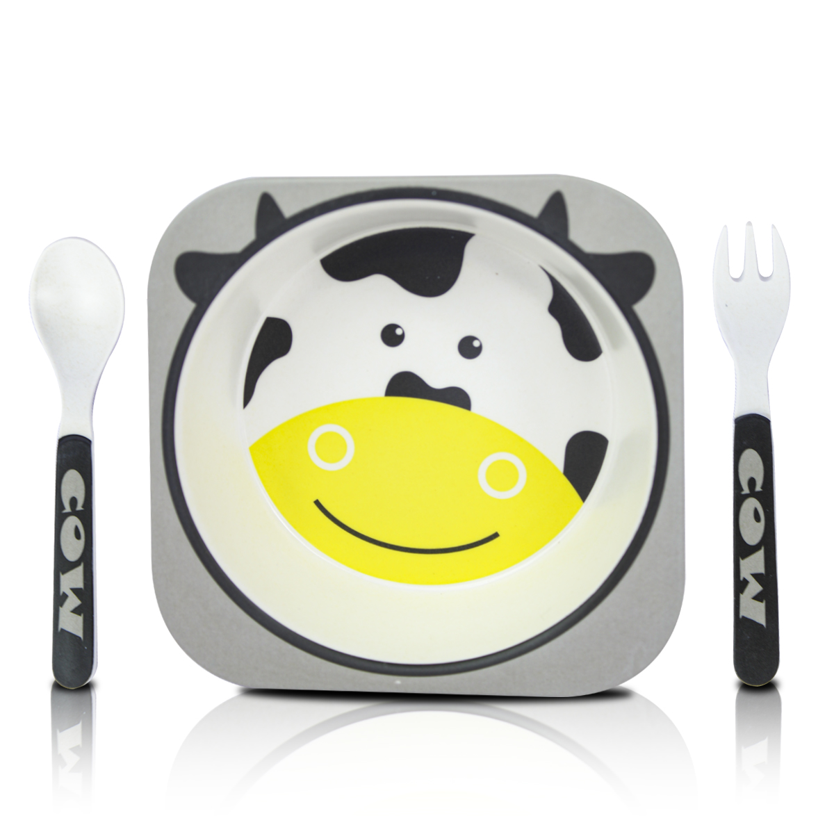 Plato Hondo Con Cubiertos Para Niños