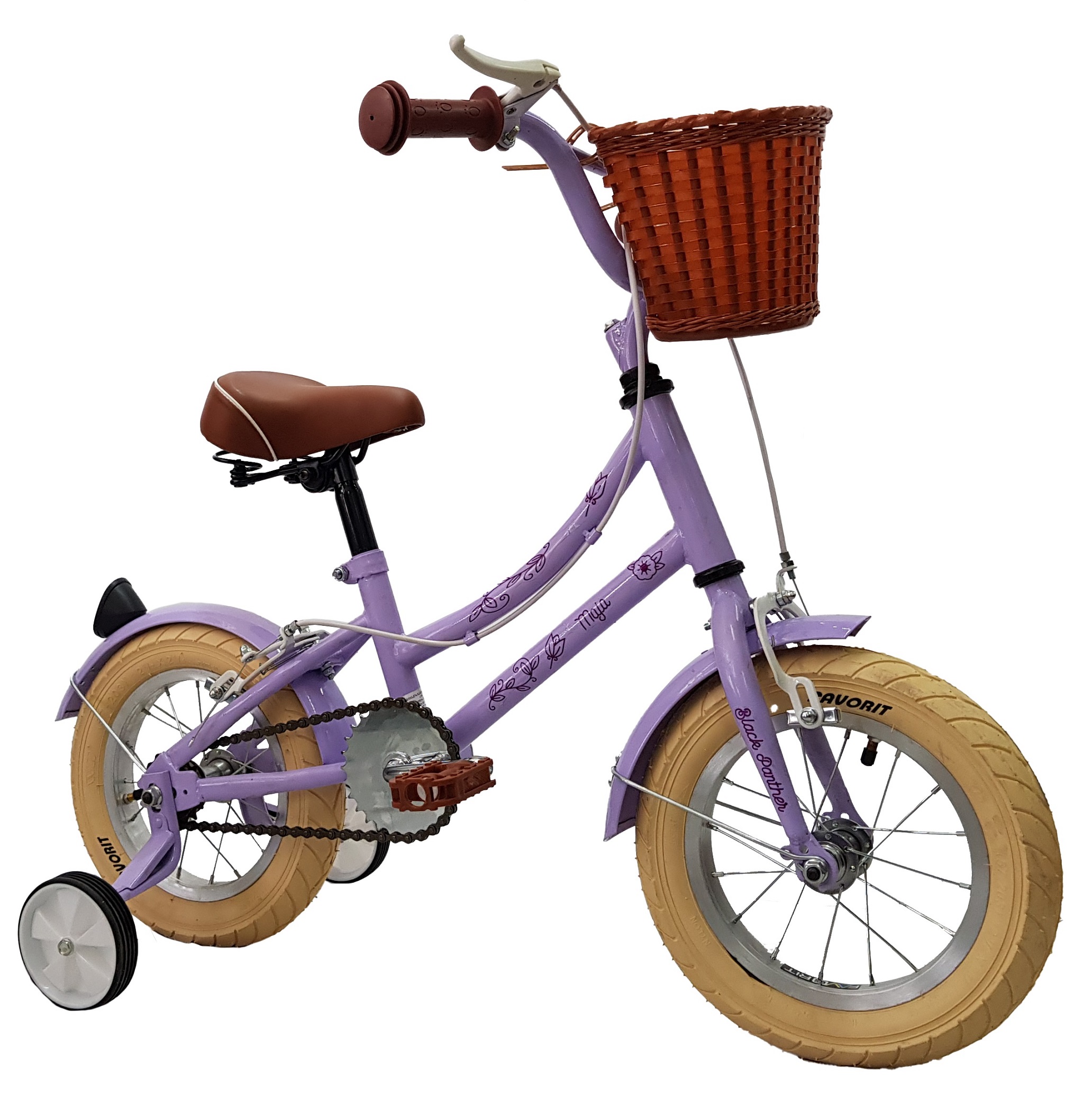 Bicicleta Black Panther Maja Rodada 12 Con Ruedas Entrenadoras Morado