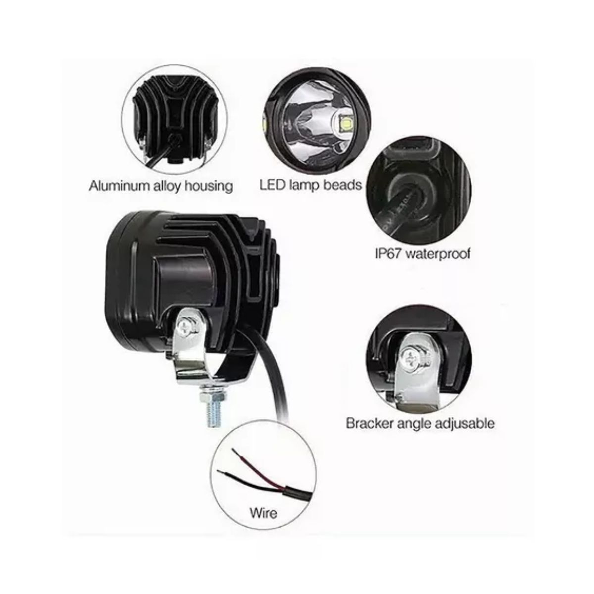 Faro Auxiliar Led Para Carro 40w Blanco 2 Piezas 