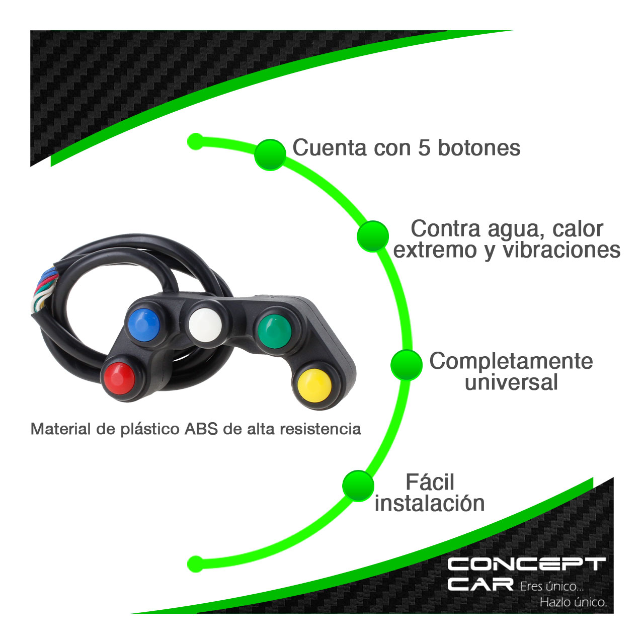 Switch Apagador Interruptor 5 Pasos Manubrio Motocicleta