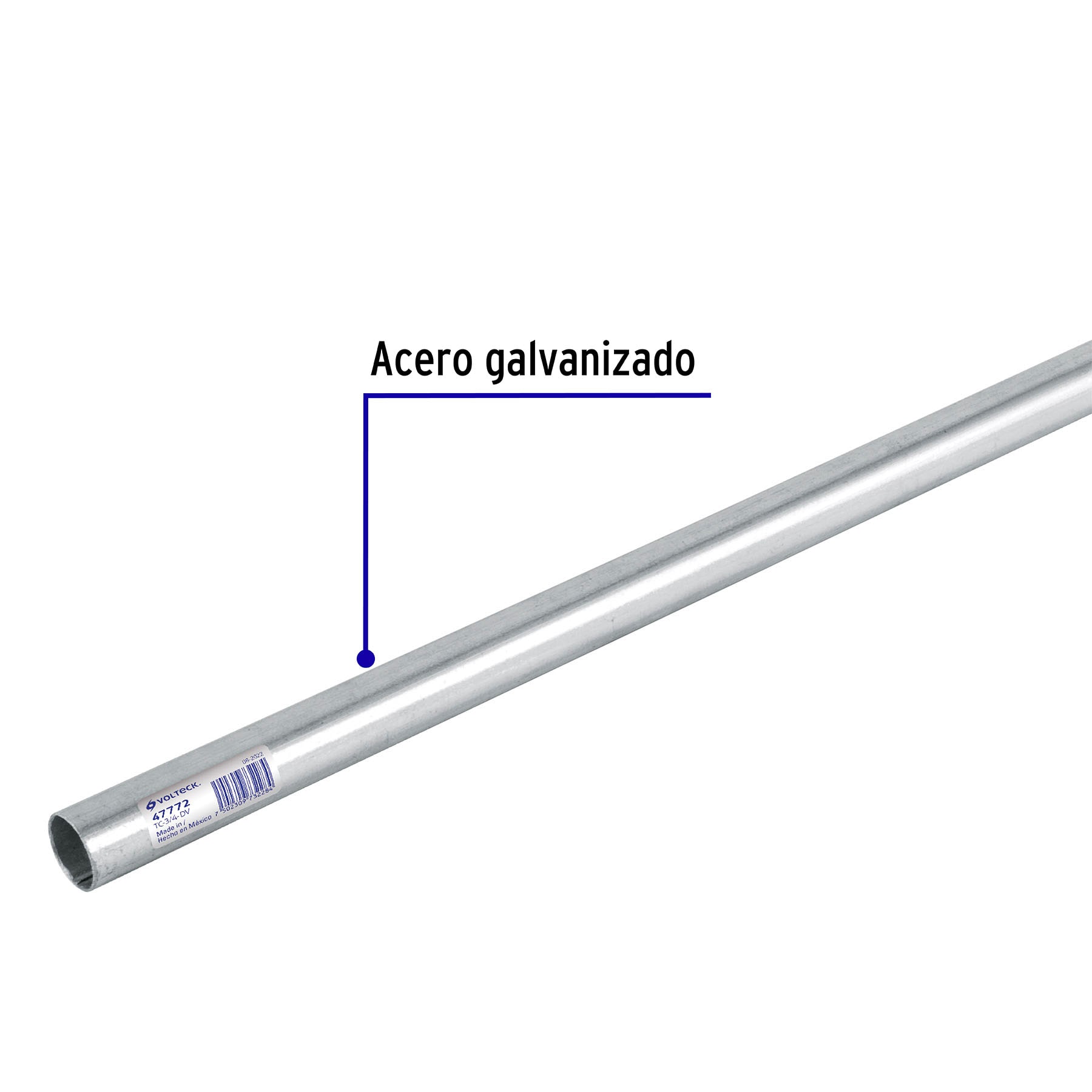 TUBO CONDUIT 3/4" GALVANIZADO 3 M PARED DELGADA, ET. VERDE VOLTECK 47772