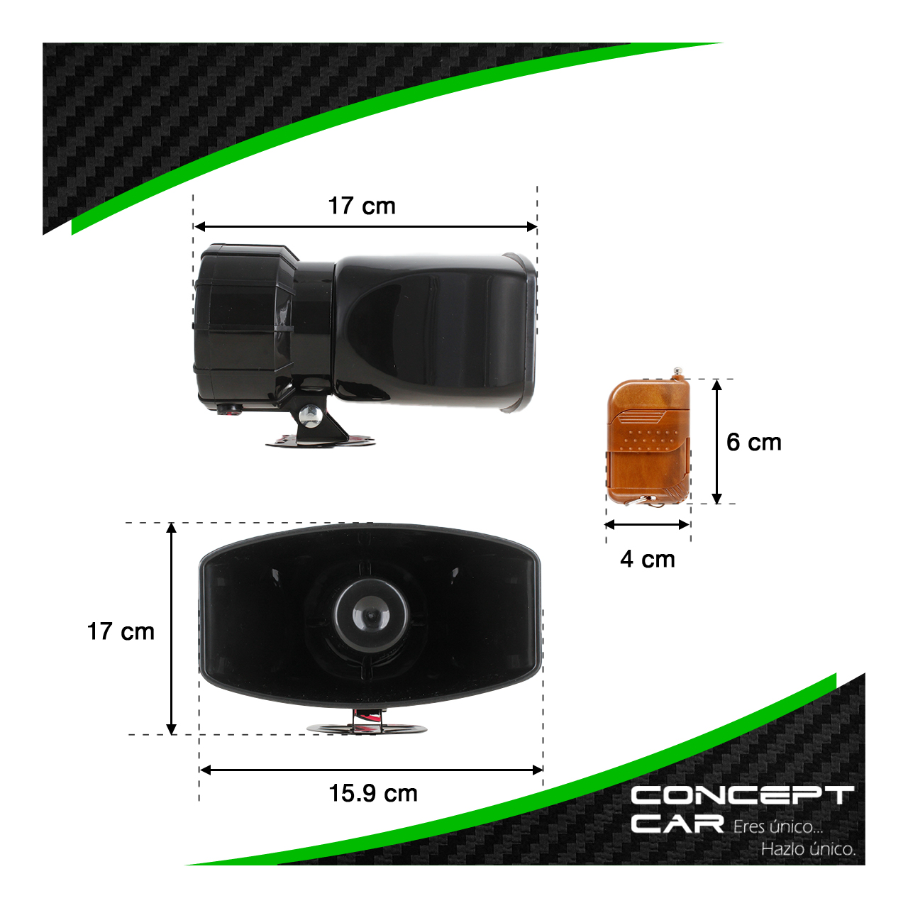 Sirena 10 Tonos Con Altavoz Tipo Patrulla Inalámbrica 100w