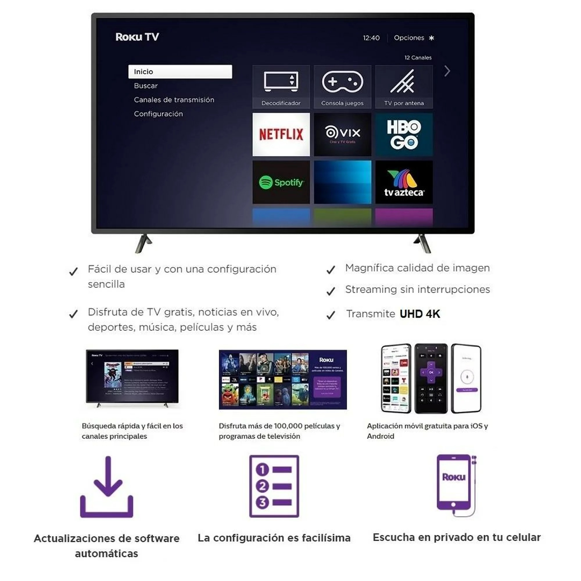Television Sharp 58 Pulgadas 4K Ultra HD Roku TV LED 4TC58EL8UR