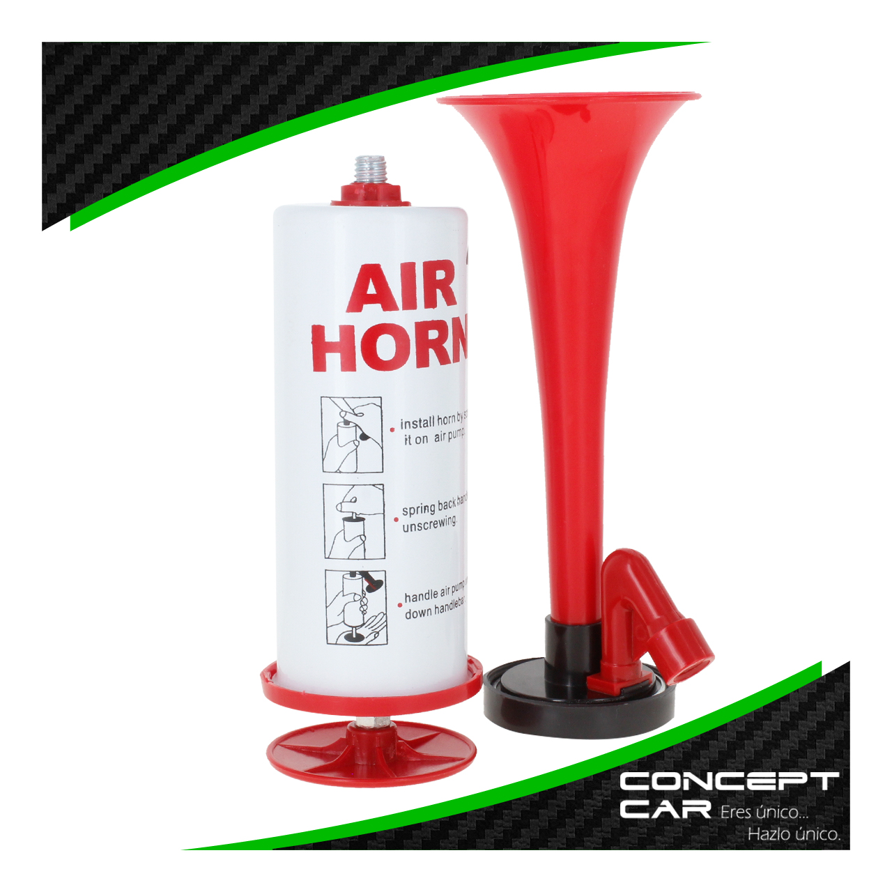 2 Corneta Bocina De Aire Manual A Presión Universal Porra