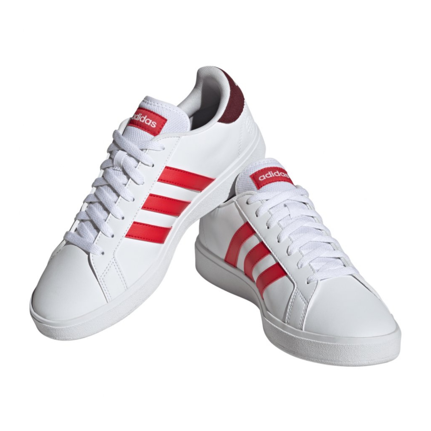 Tenis Casual Adidas Grand Court Base 2.0 Blanco/rojo de Hombre ID4453