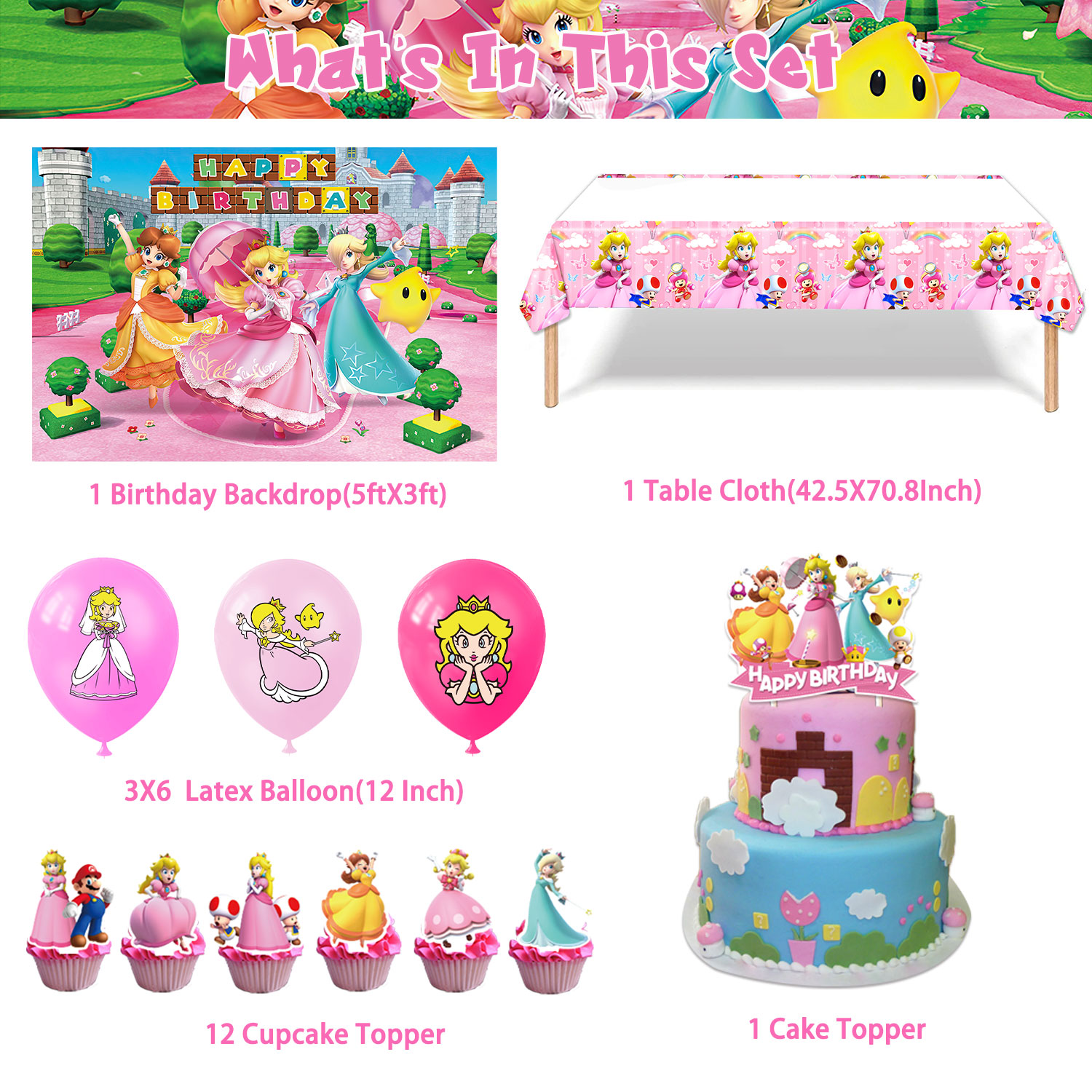 Princesa Peach  Princesa peach, Decoracion de princesa, Fiesta princesa  peach
