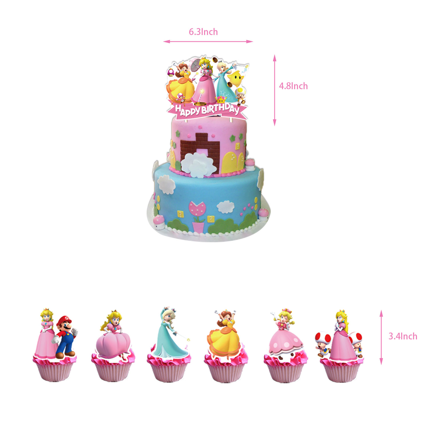 Globos De Cumpleaños Decoración Kit De Fiesta Princesa Peach