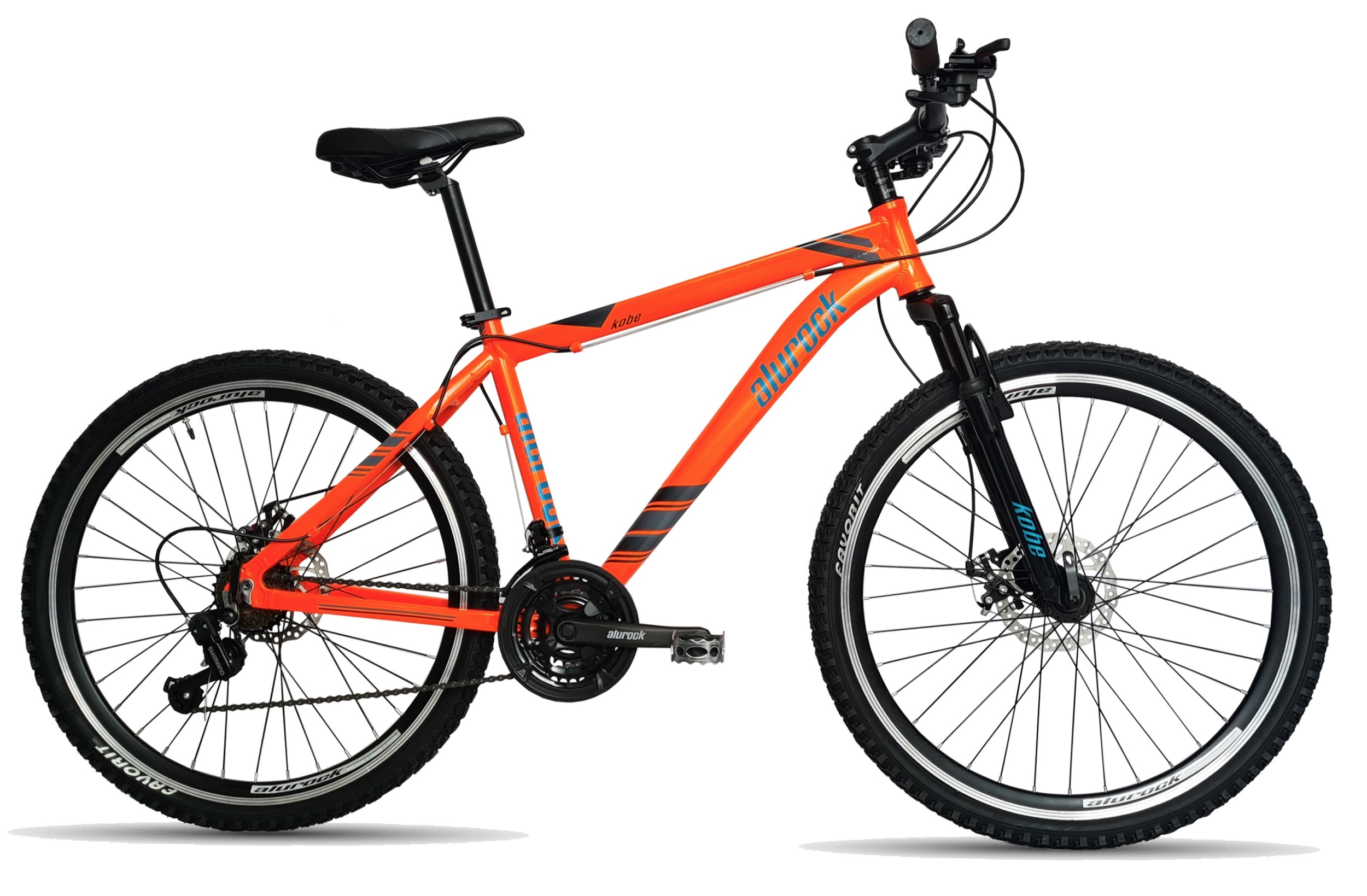 Bicicleta Alurock Kobe Rodada 26 Aluminio 21 Vel Freno Disco Naranja