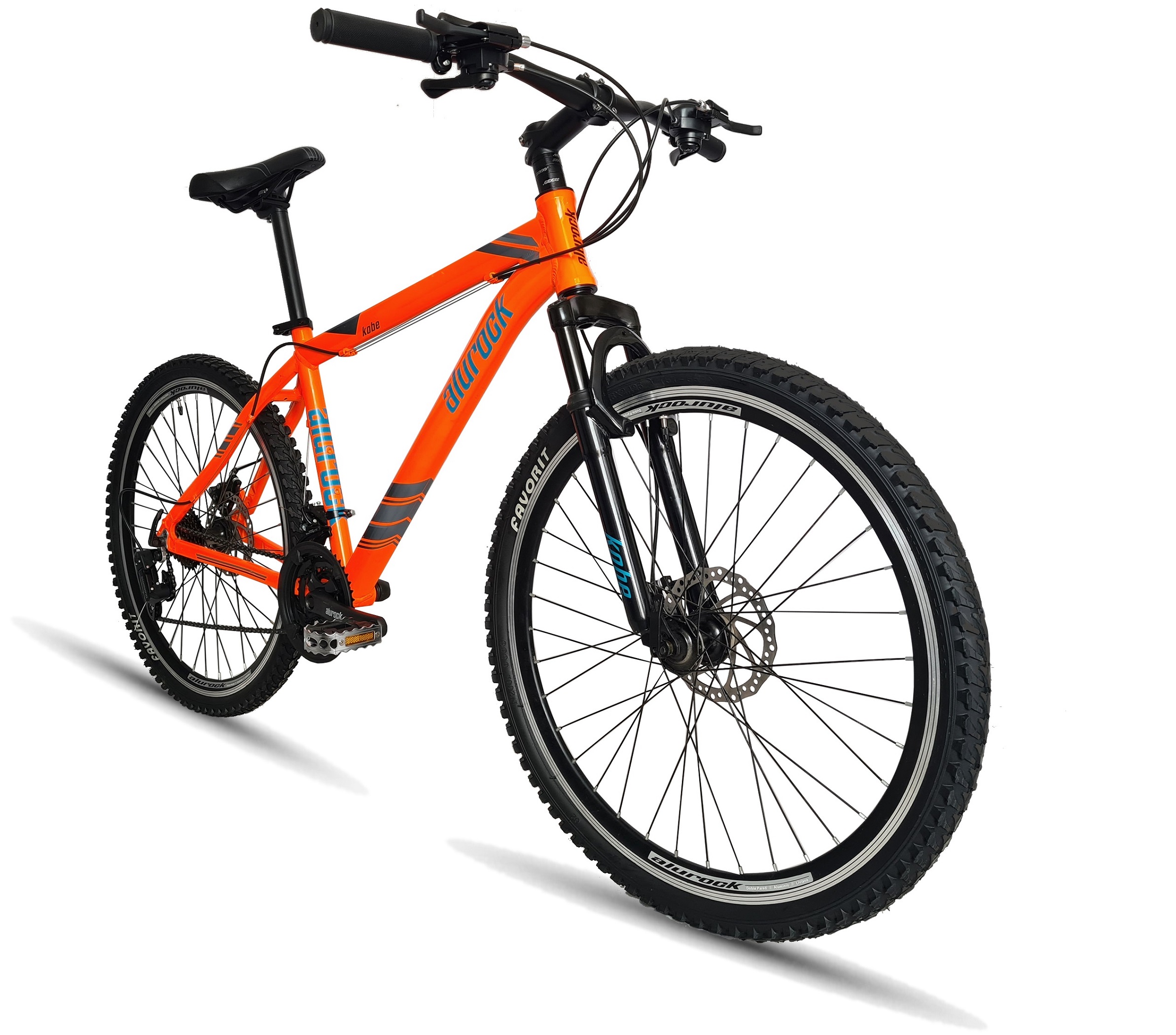 Bicicleta Alurock Kobe Rodada 26 Aluminio 21 Vel Freno Disco Naranja