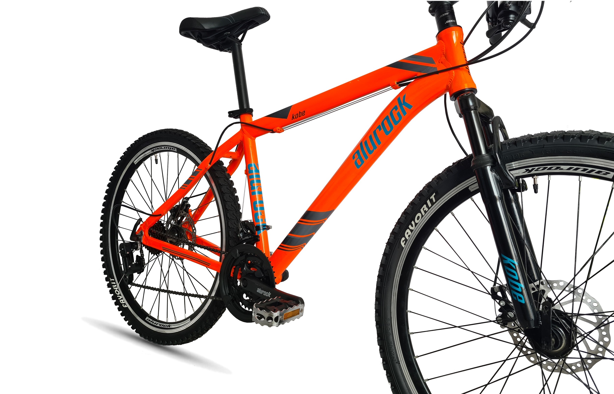 Bicicleta Alurock Kobe Rodada 26 Aluminio 21 Vel Freno Disco Naranja