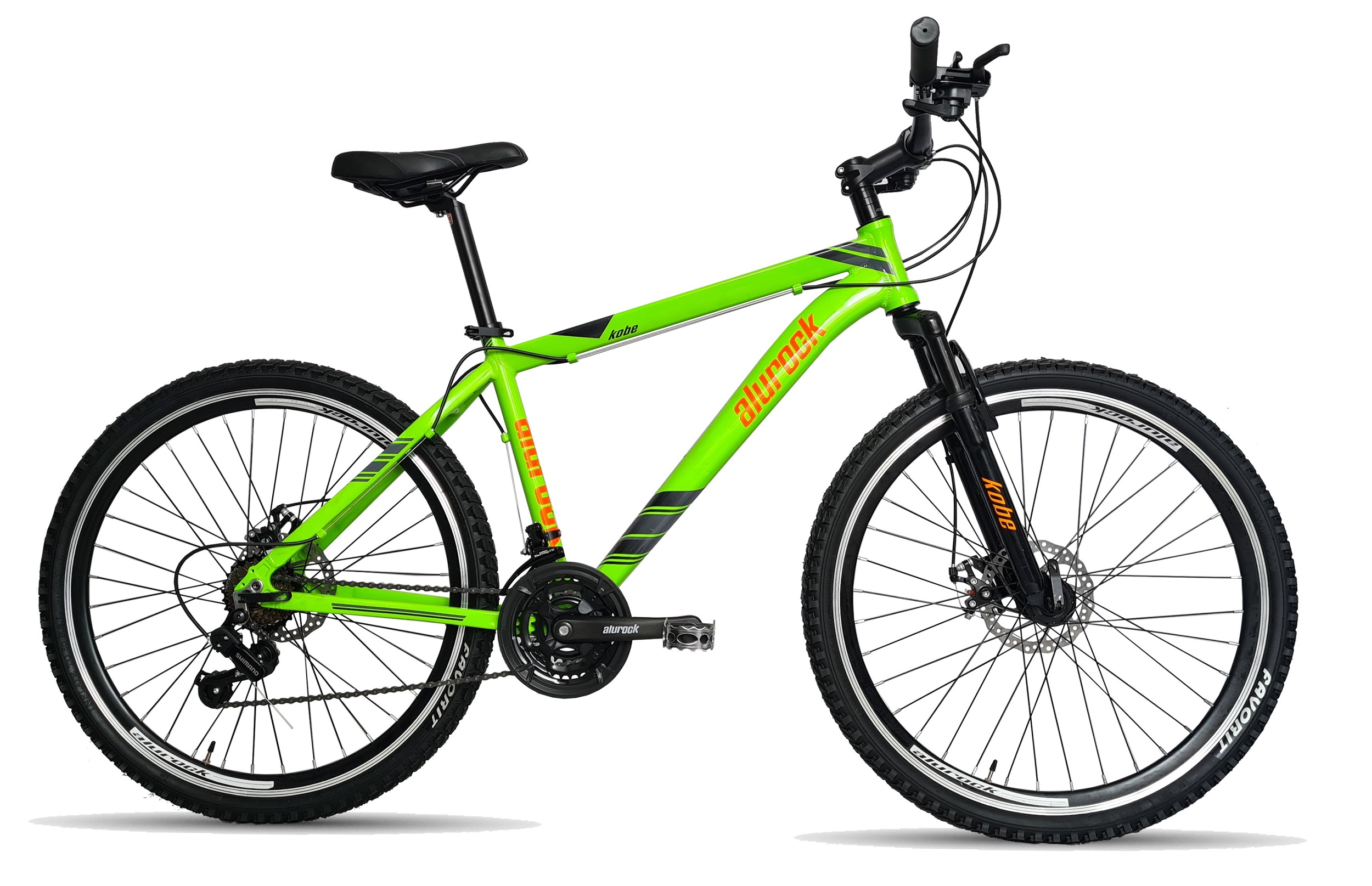 Bicicleta Alurock Kobe Rodada 26 Aluminio 21 Vel Freno Disco Verde