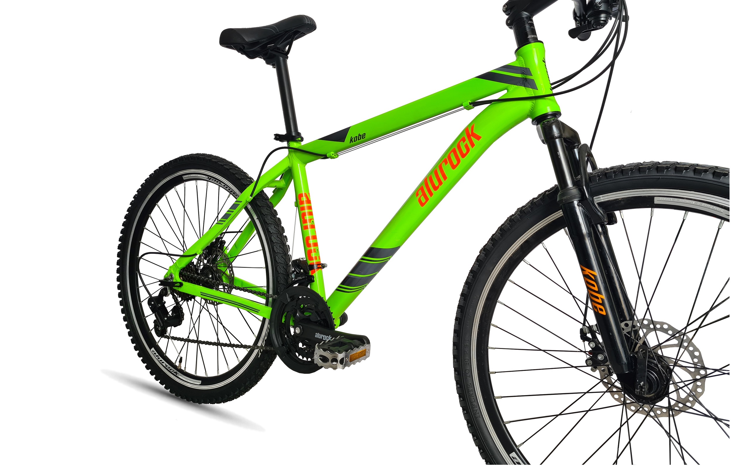 Bicicleta Alurock Kobe Rodada 26 Aluminio 21 Vel Freno Disco Verde