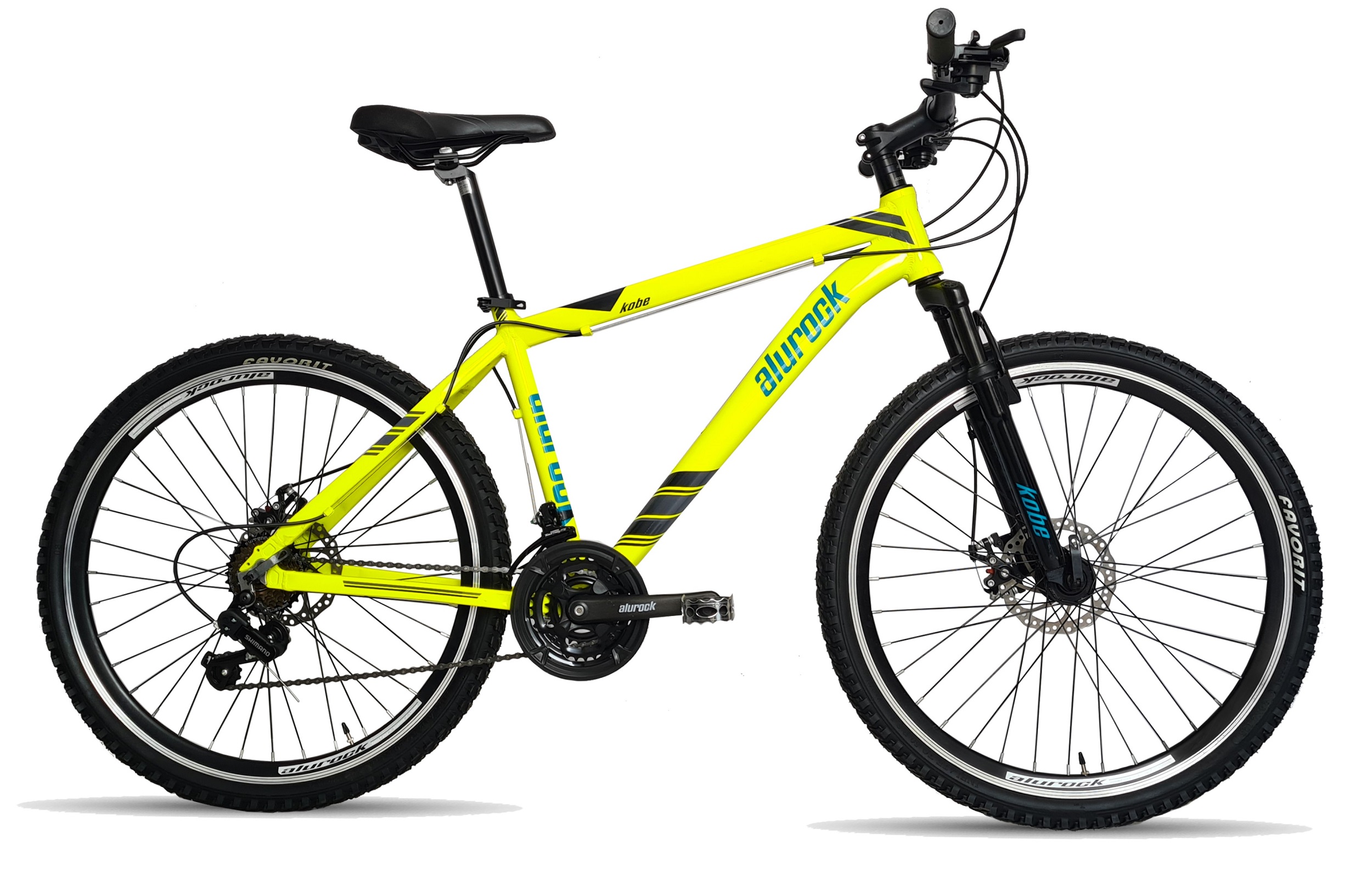 Bicicleta Alurock Kobe Rodada 26 Aluminio 21 Vel Freno Disco Amarillo