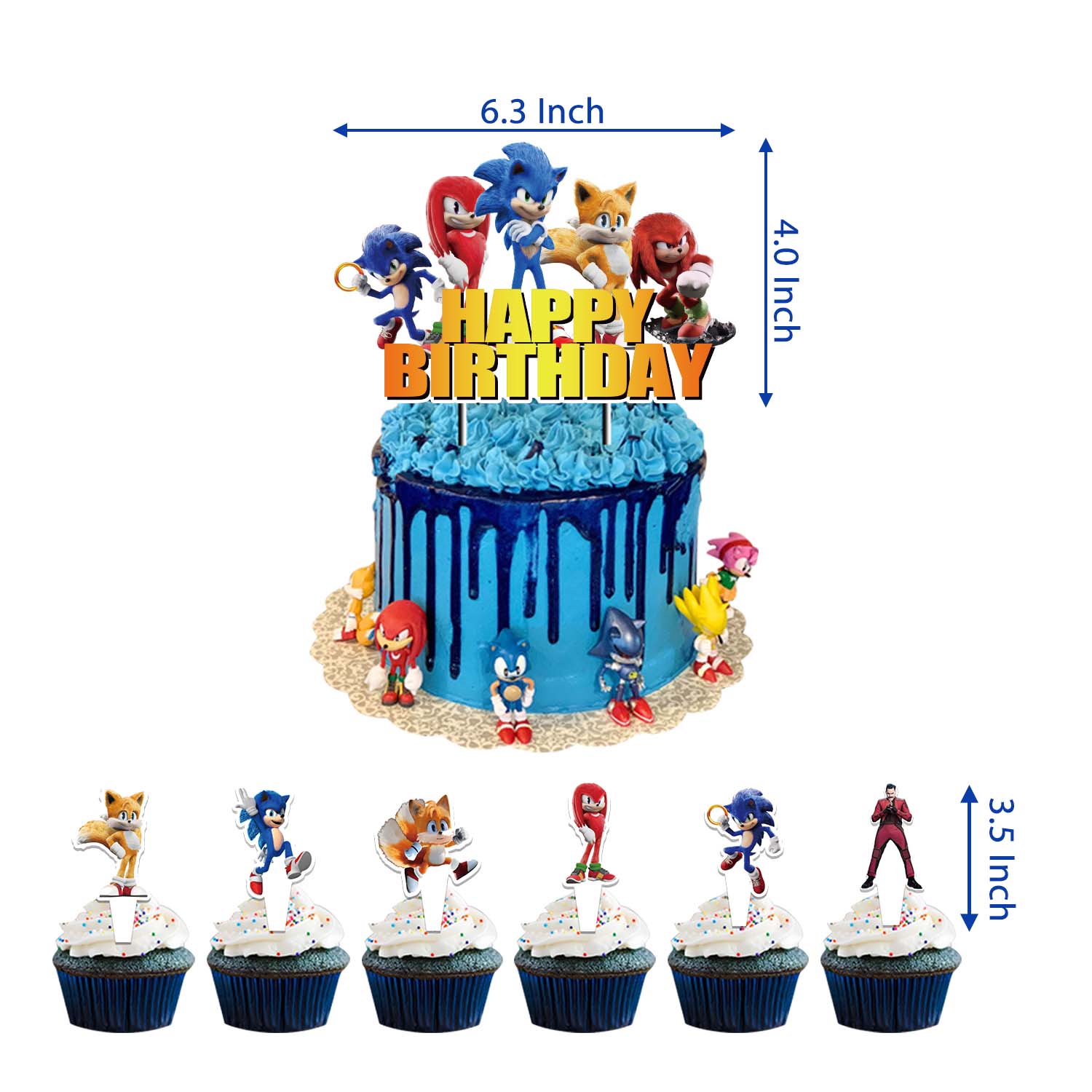 Globos De Cumpleaños Kit De Decoración para Fiesta Sonic