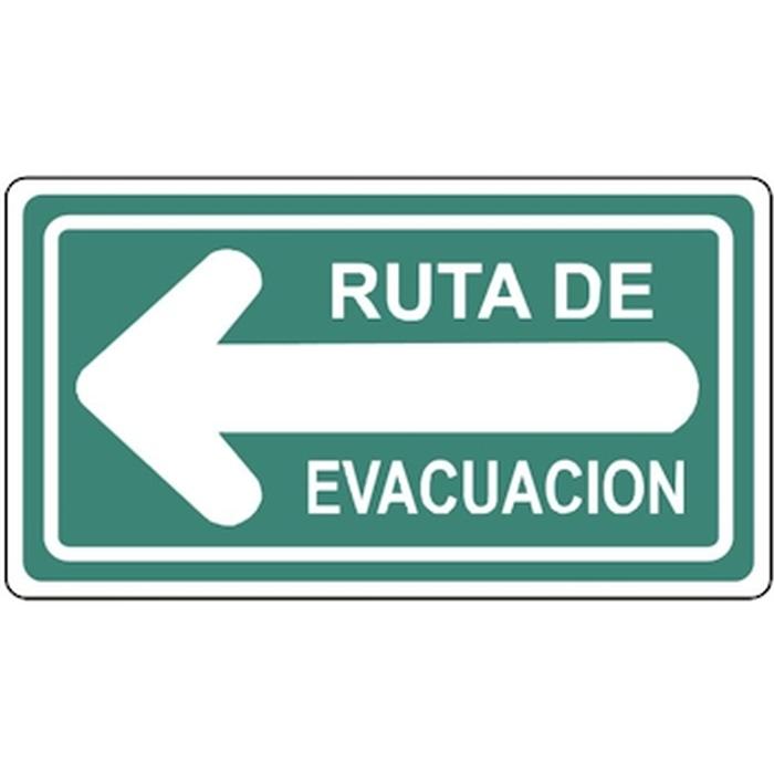 Señal para Escuelas MXSEV-058 20x10 cm De Evacuación Ruta de Evacuación Izquierda Fotoluminicente Señalamientos de Evacuación