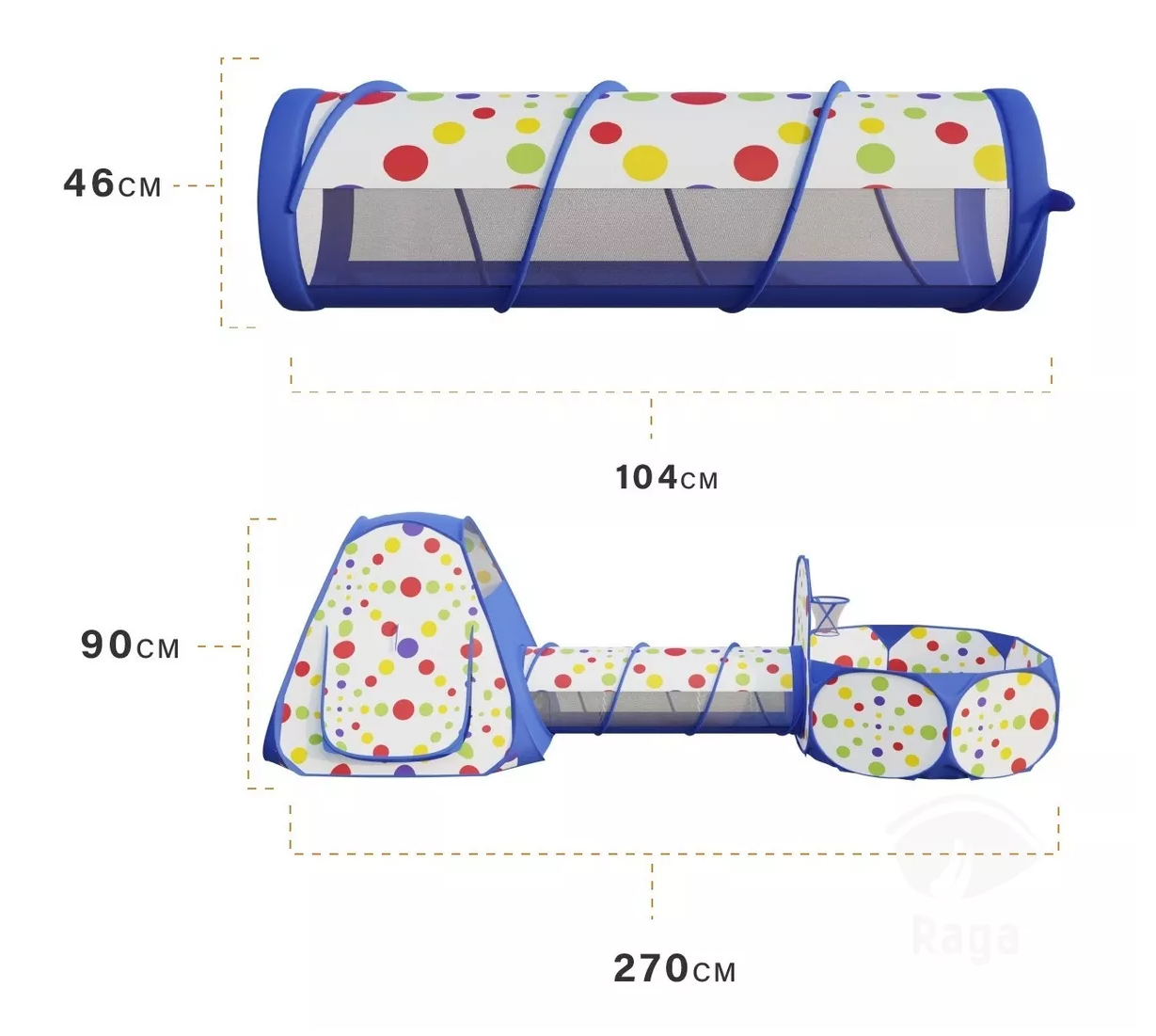 Juegos Tunel de Alberca De Pelotas Gusano Casa De Niños Azul