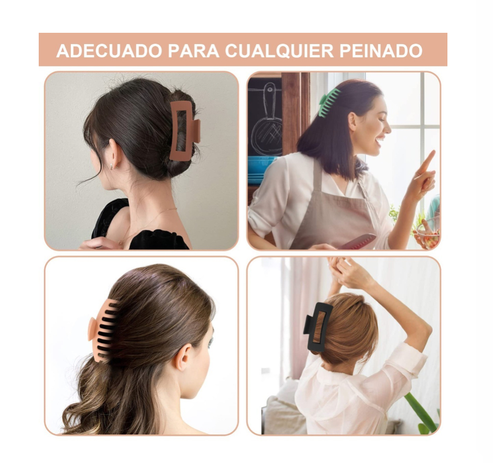 Pinzas Para El Cabello Broches Cabello Grandes Mujer 8 Pzs Favorito