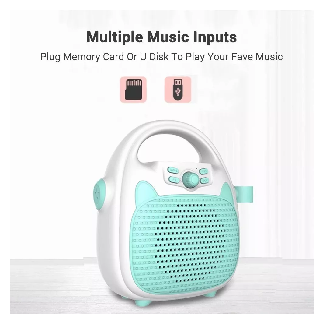 Juguete De Canto Máquina De Karaoke Para Niños,  Verde Azul