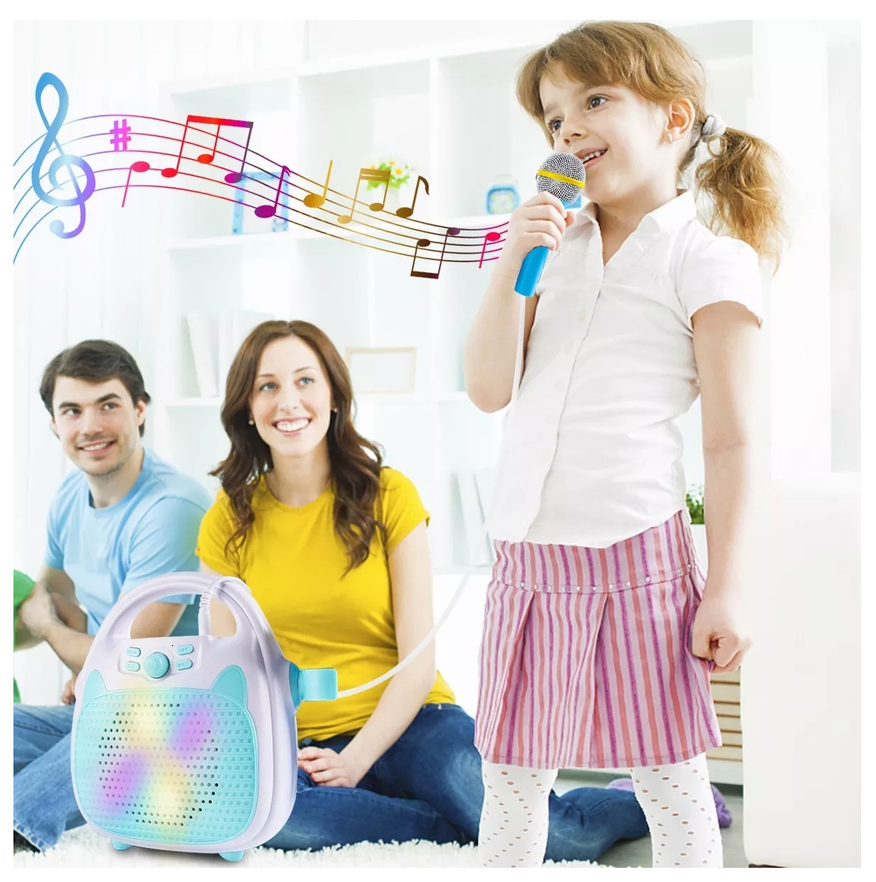 Juguete De Canto Máquina De Karaoke Para Niños,  Verde Azul