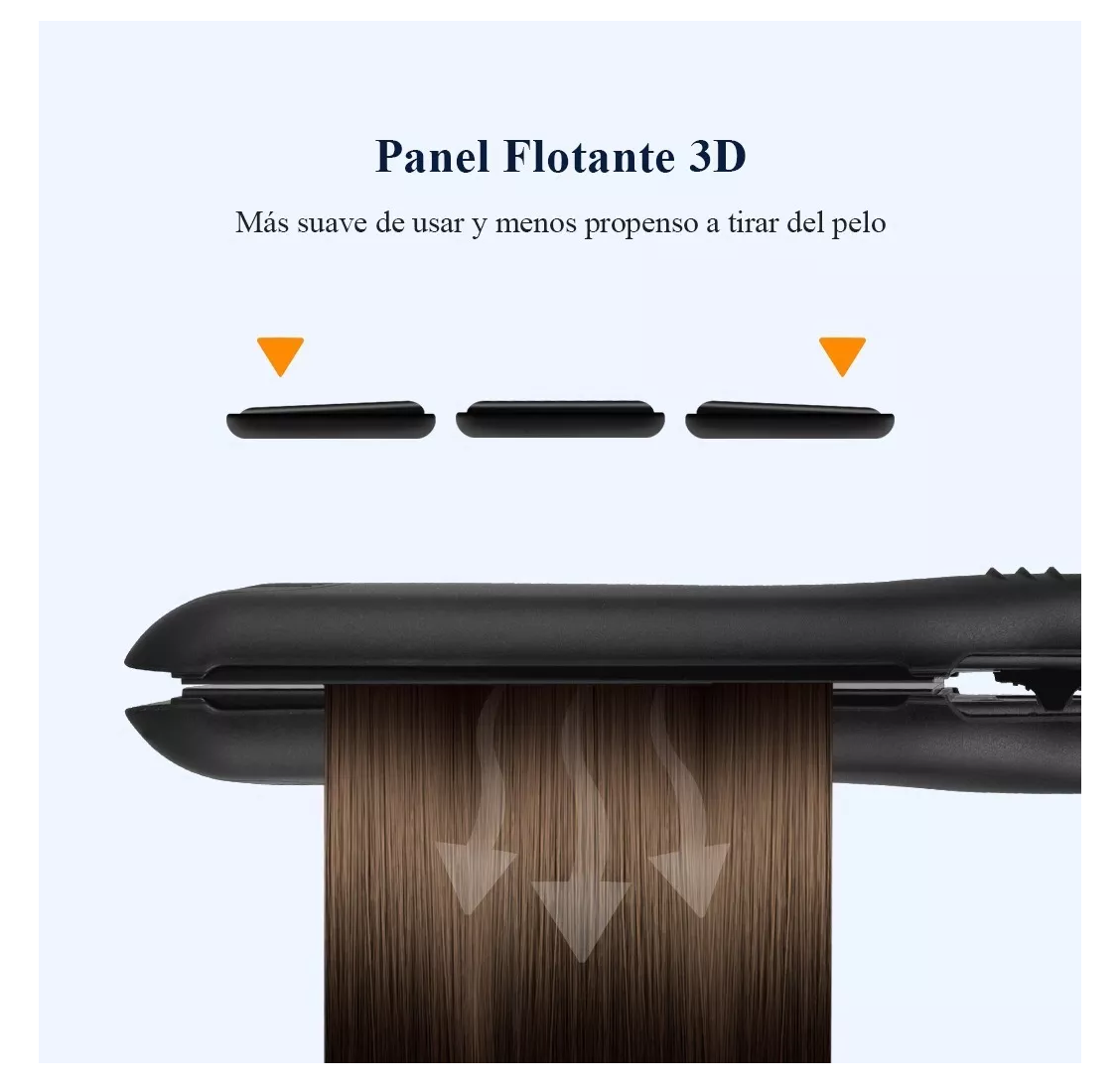 Plancha De Cabello Profesional De Cerámica 55mm Negro con dorado