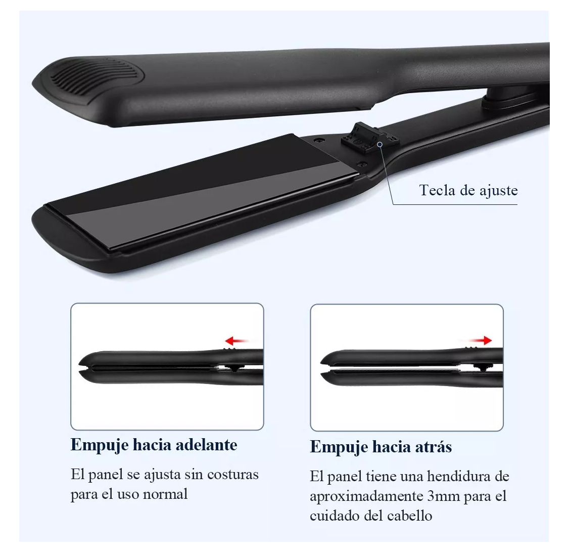 Plancha De Cabello Profesional De Cerámica 55mm Negro con dorado