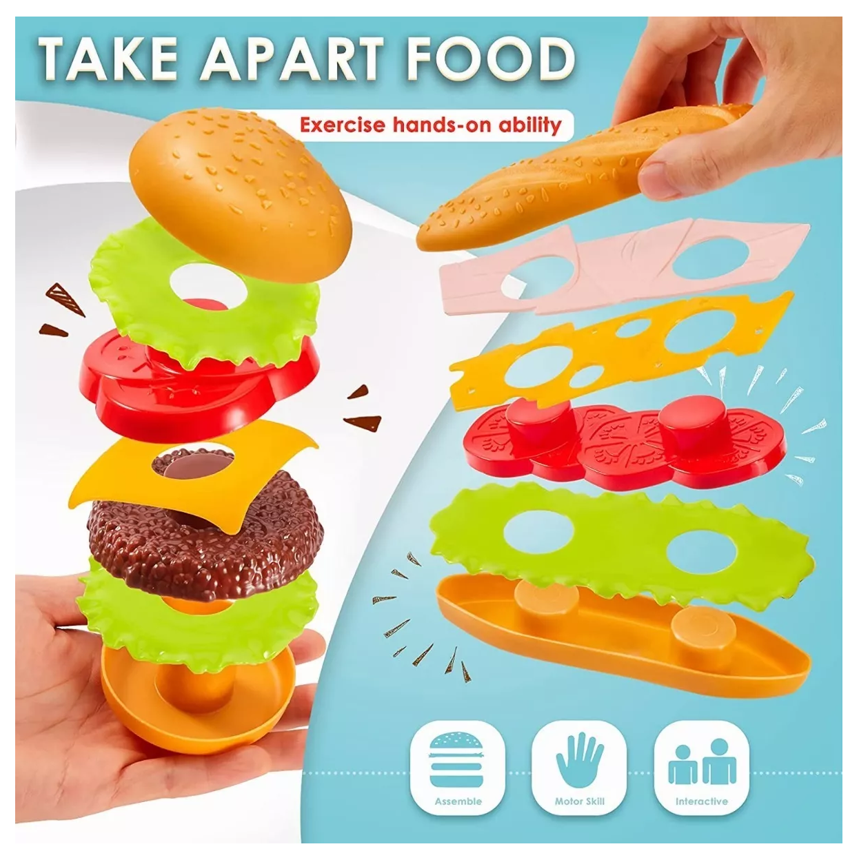 Juguetes de Cocina Set Hamburguesa 