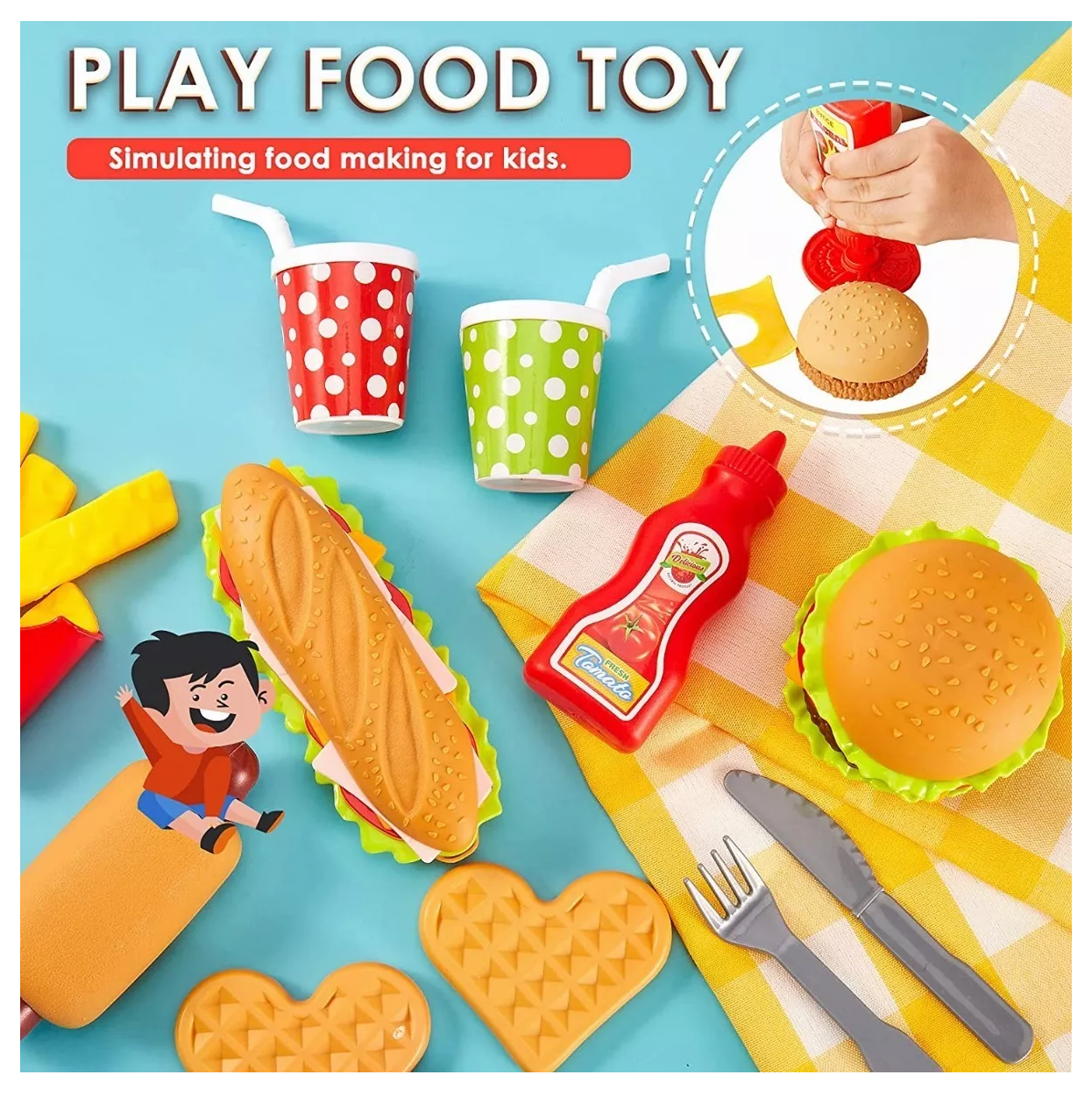 Juguetes de Cocina Set Hamburguesa 