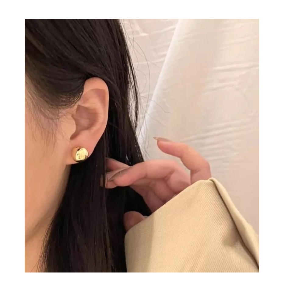 Aretes Set Arracadas Broquel Doradas Perla Para Mujer 12p dorado 04