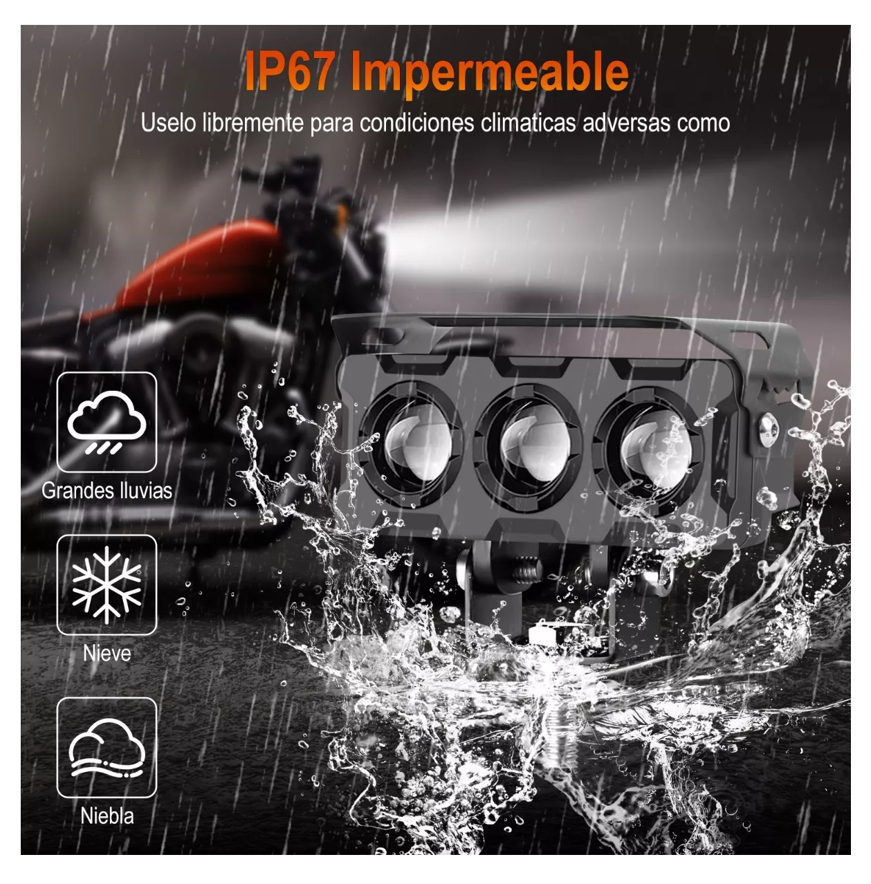 Faros Led Auxiliares Tres Modos Universal Cuadrados 48000 Lm, 2 Piezas 