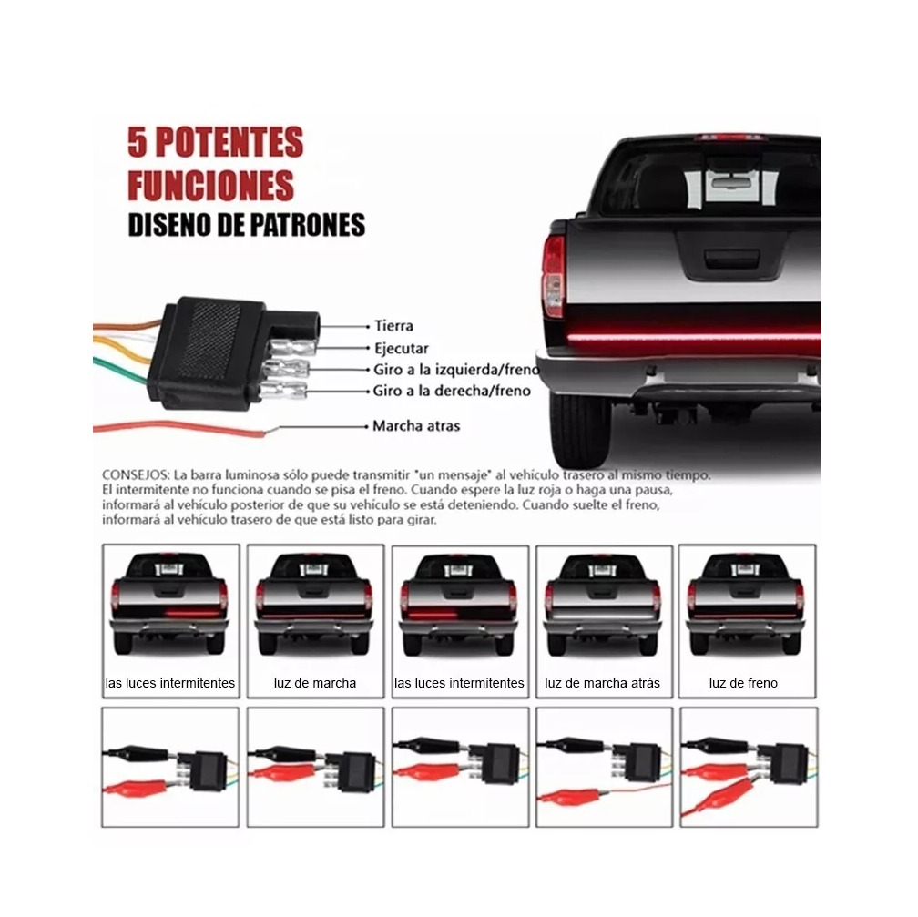 Tiras Trasera Luces Direccionales Secuencial Para Auto Universal