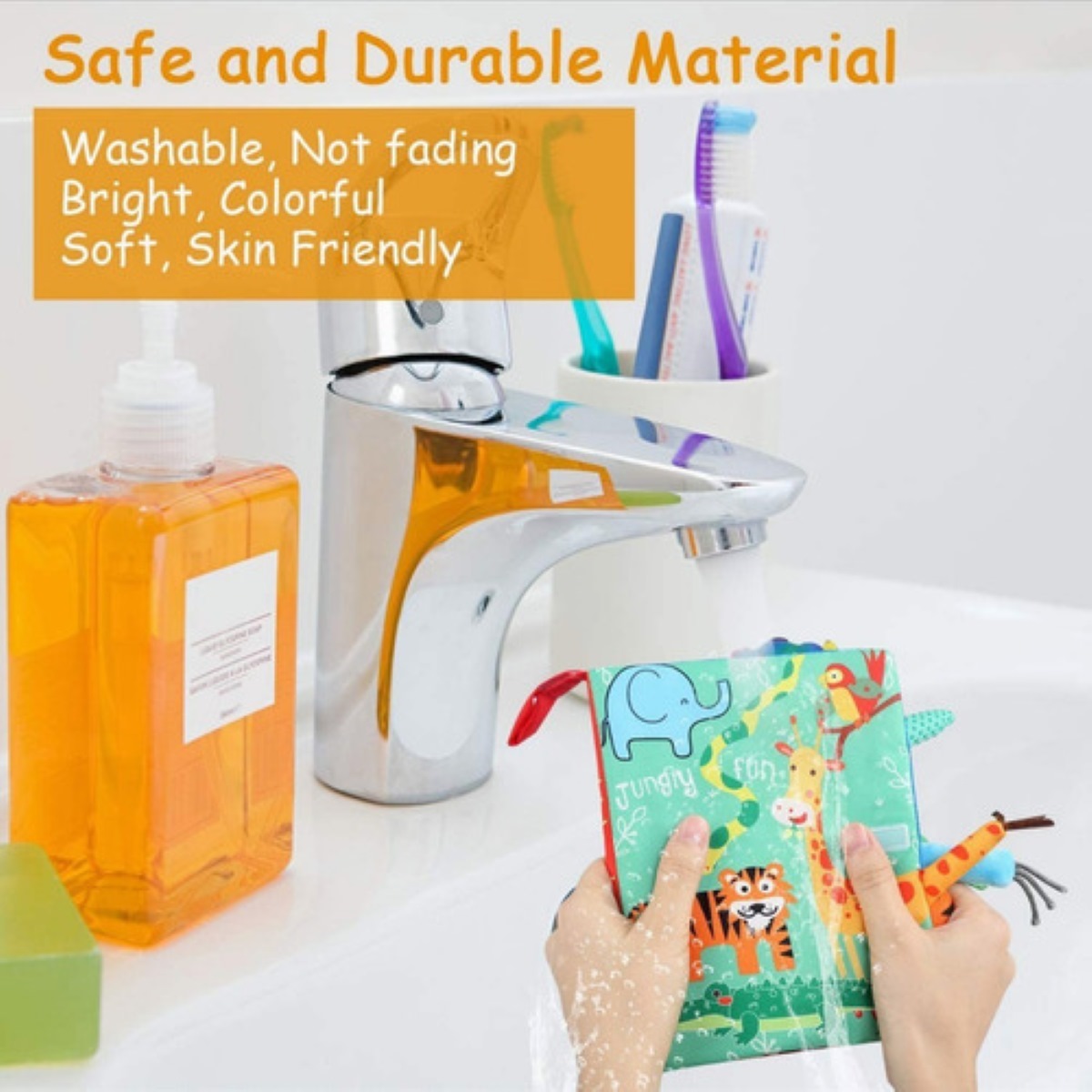 Libros de Tela Educativo Impermeables 2 Píezas Verde y Azul