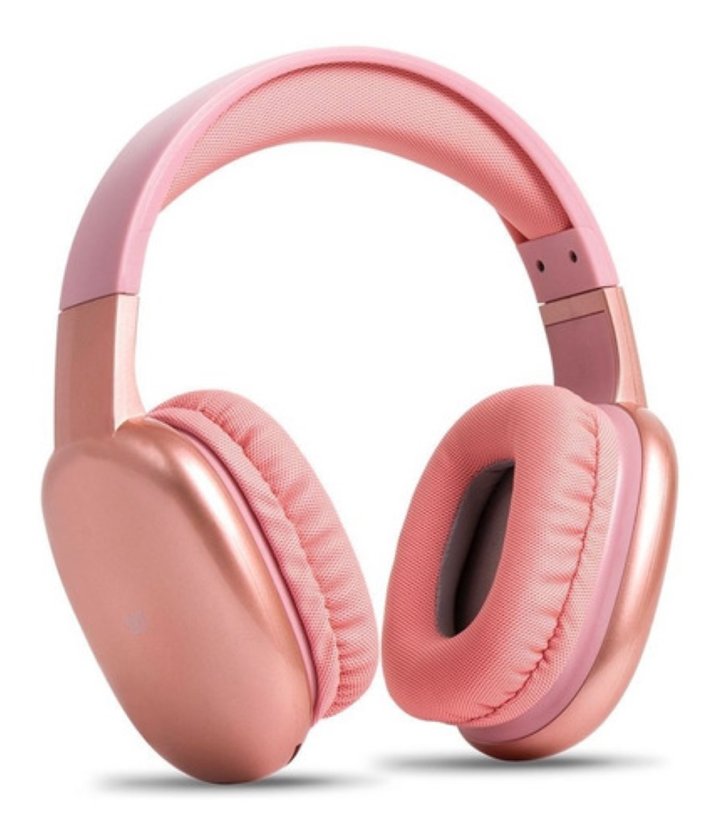 Audífonos Inalámbricos Diadema Dual Micrófono Rosa
