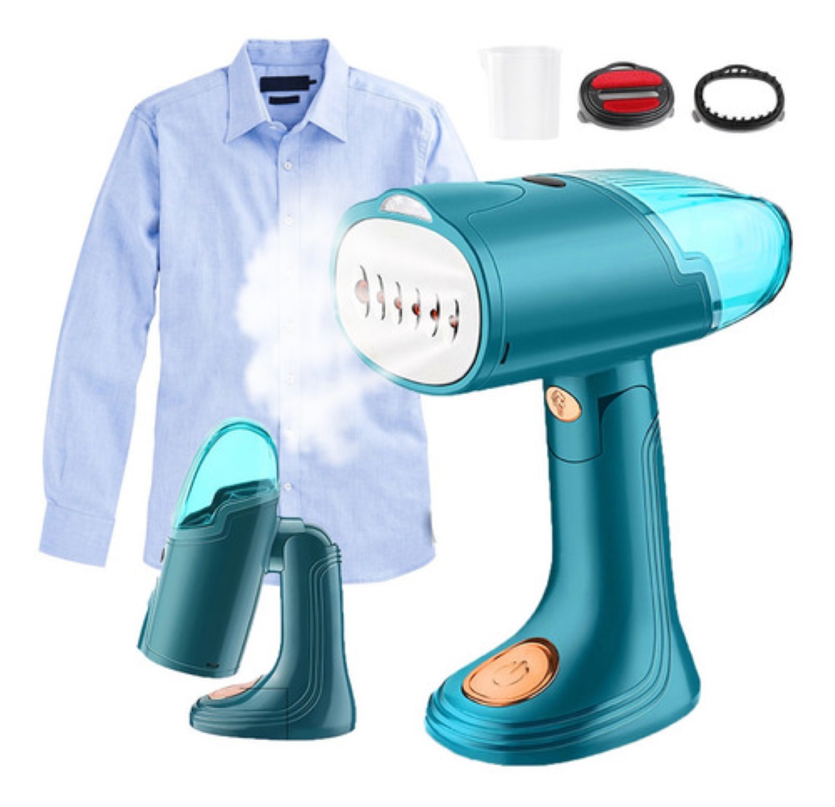 Máquina De Planchar Portatil De Mano Vaporizador Celeste Verde