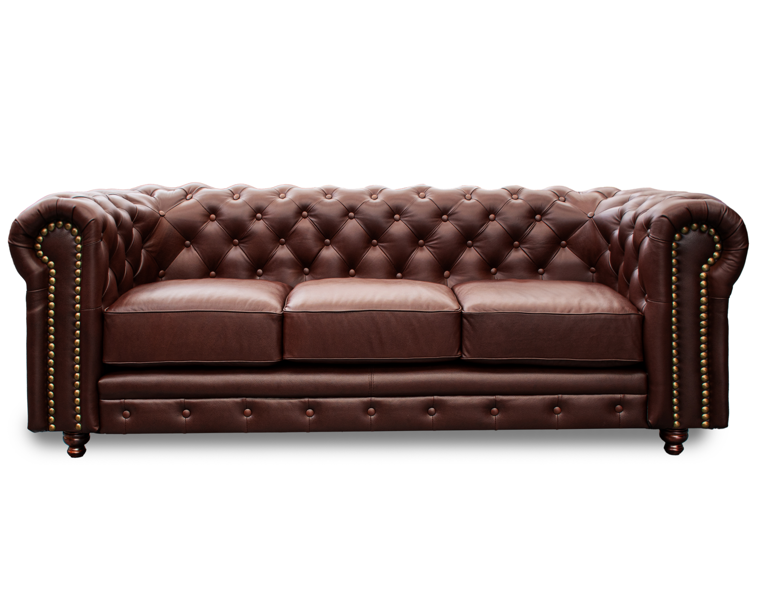Sofa de Piel Genuina Chesterfield CHPV Color Tabaco - ConfortoPiel