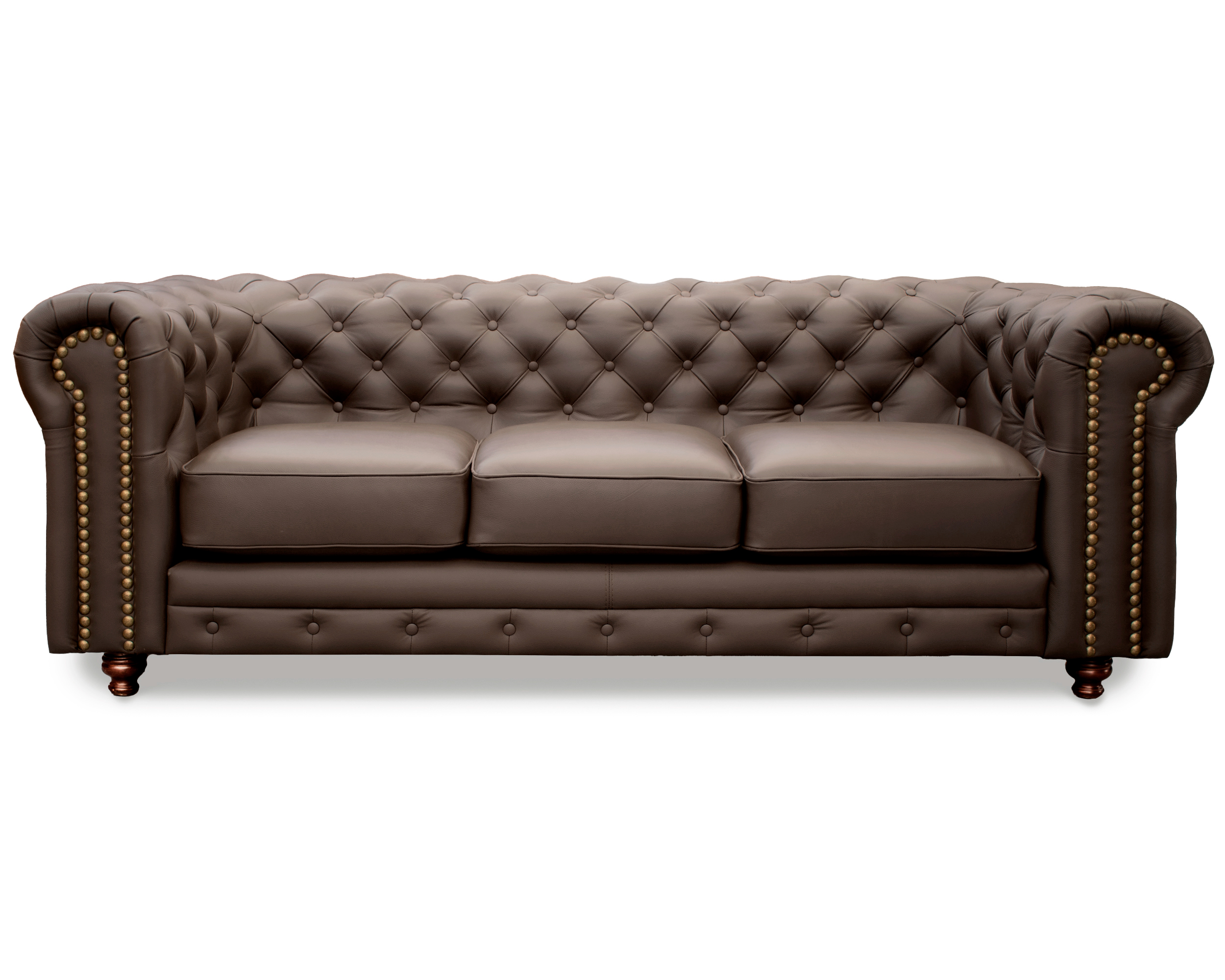 Sofa de Piel Genuina Chesterfield CHPV Color Chocolate - ConfortoPiel