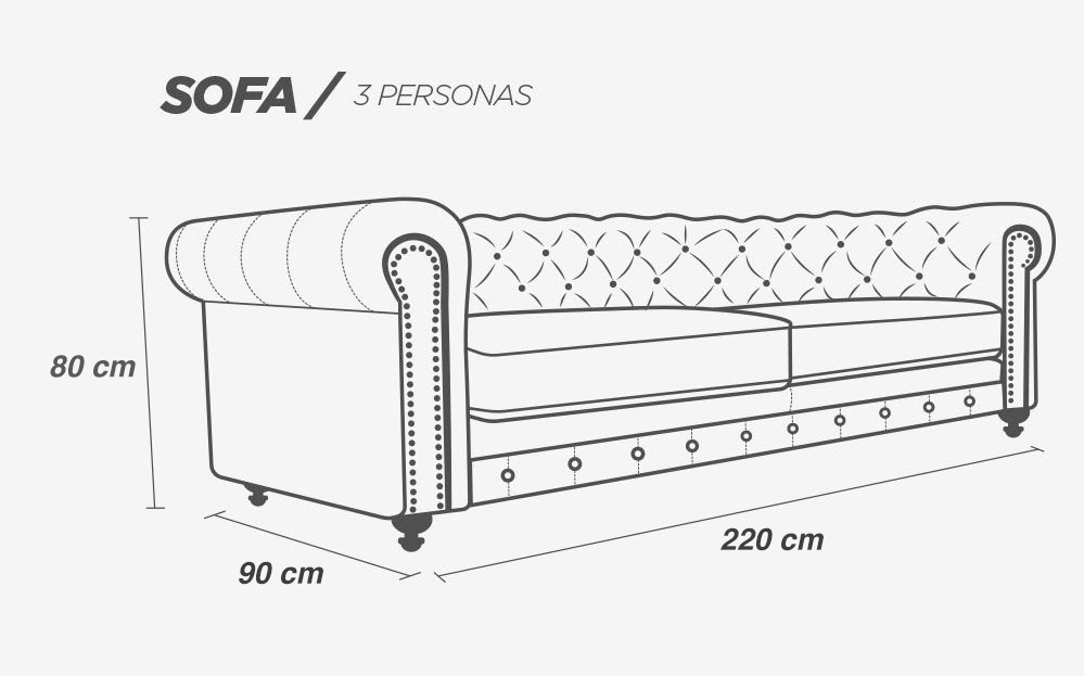 Sofa de Piel Genuina Chesterfield CHPV Color Chocolate - ConfortoPiel