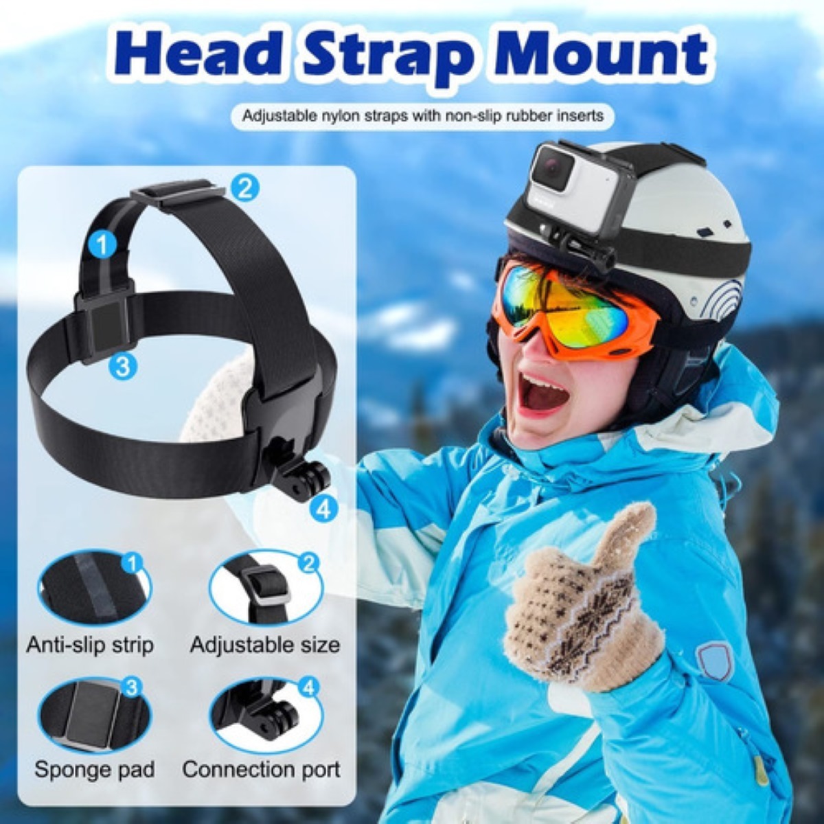 Kit Para Gopro Go Pro Accesorios Camara Negro 14 Pz